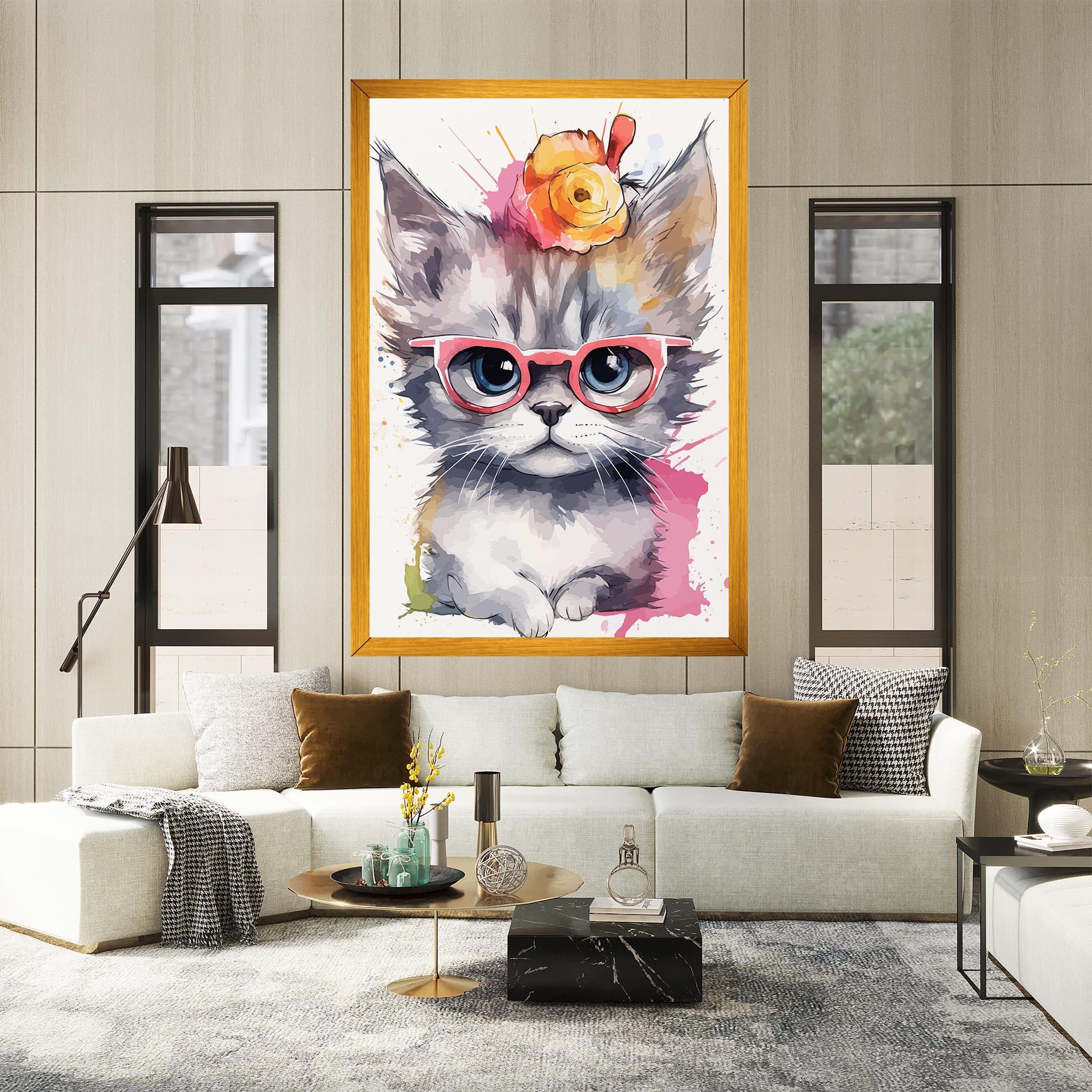 Leinwandbild Adorable Grey Cat mockup 2