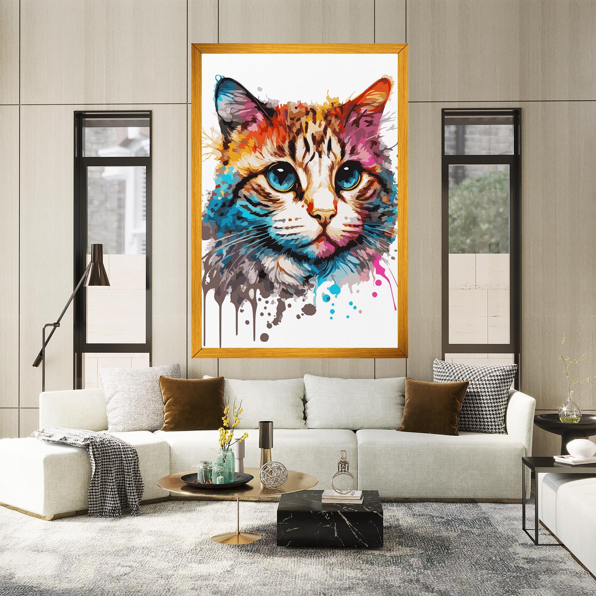Leinwandbild Blue Eyes Cat mockup 2