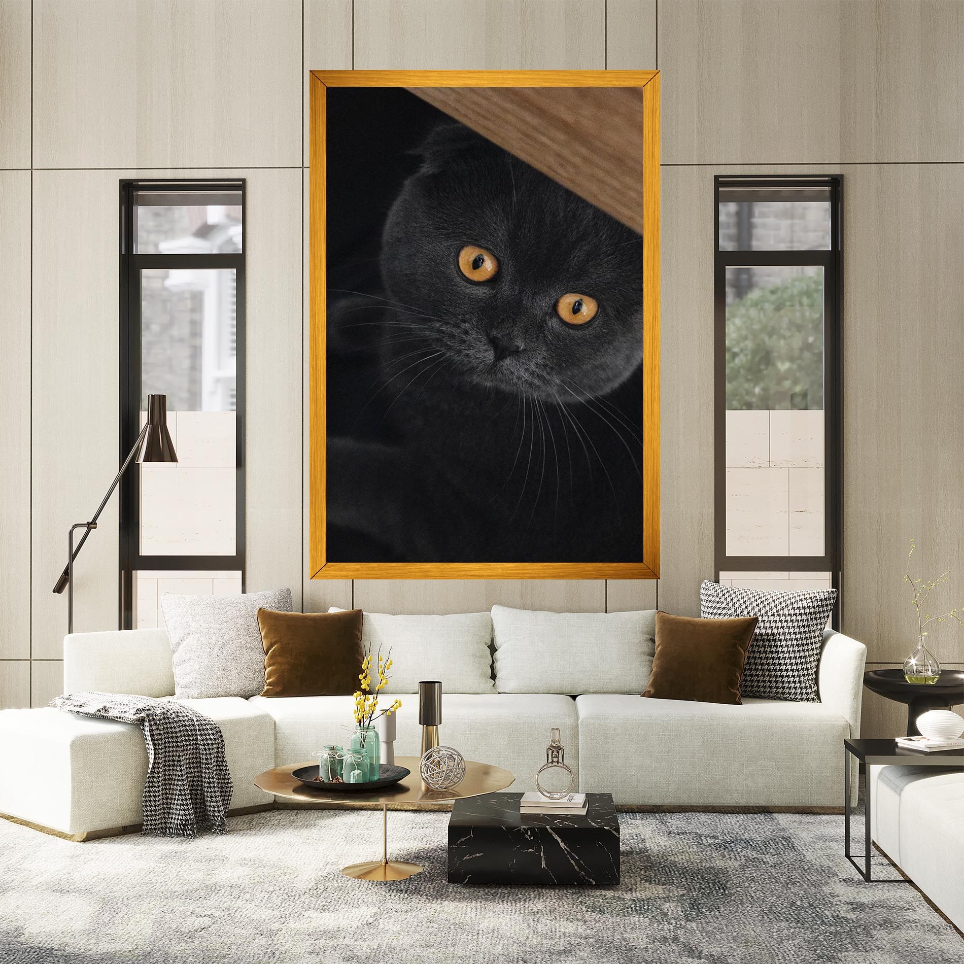 Grey Cat With Orange Eyes mockup 2