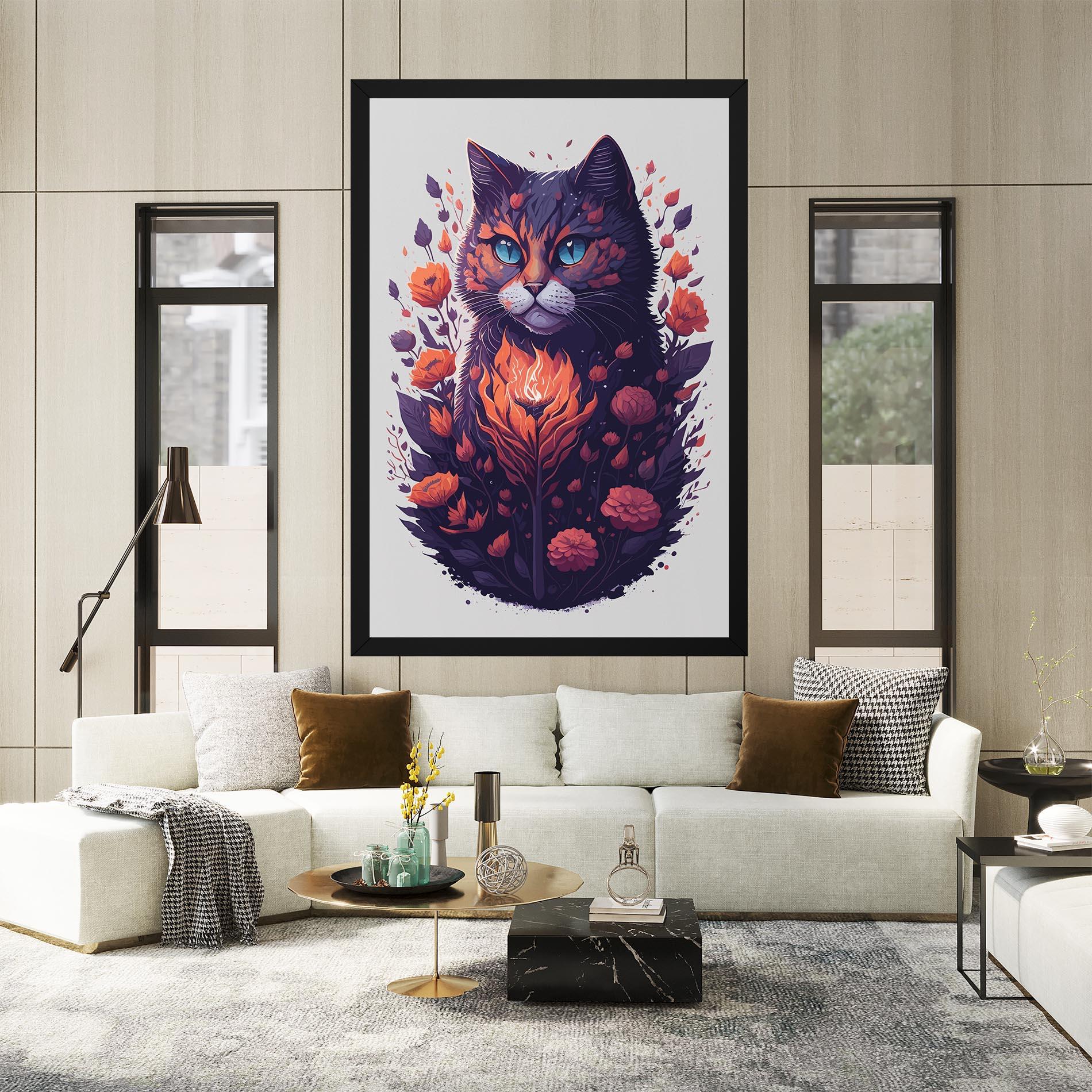 Leinwandbild Fire Cat mockup 2