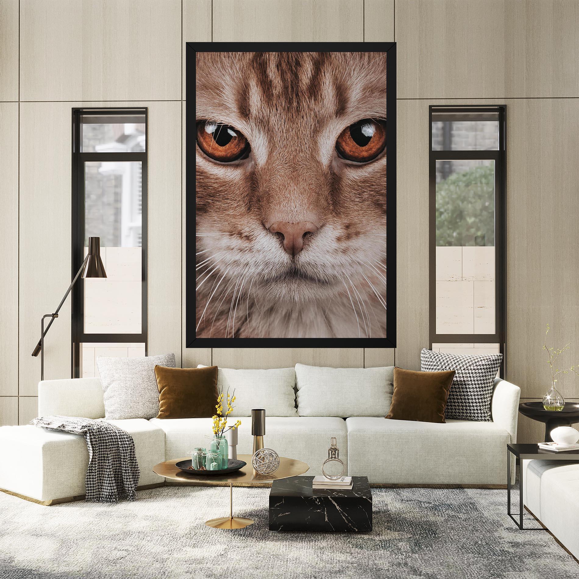 Leinwandbild Fire Eyes Cat mockup 2