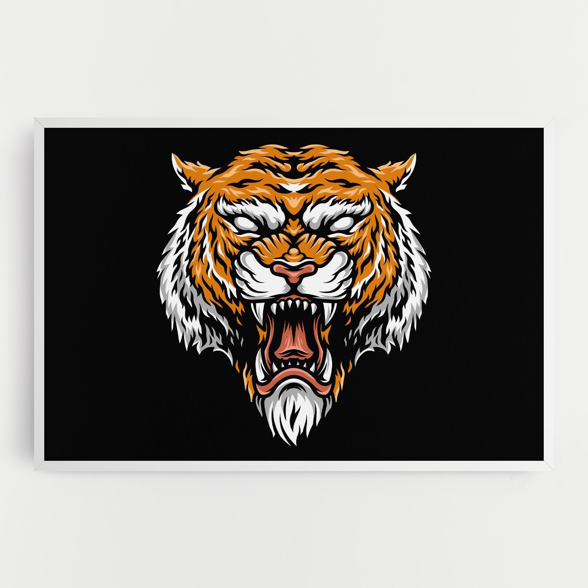 Leinwandbild Angry Orange Tiger mockup 0