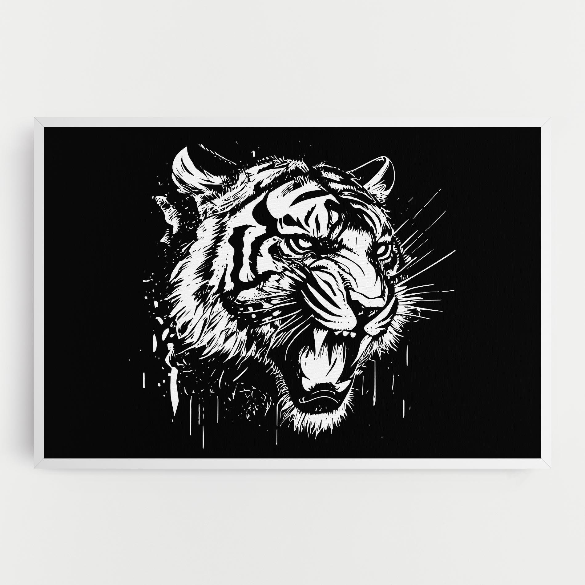 Leinwandbild Angry Tiger Head mockup 0