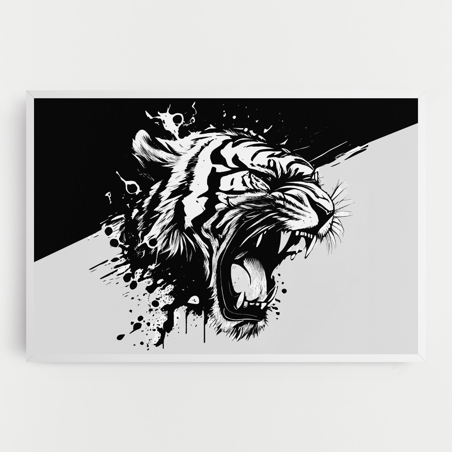 Leinwandbild Black Grey Tiger mockup 0