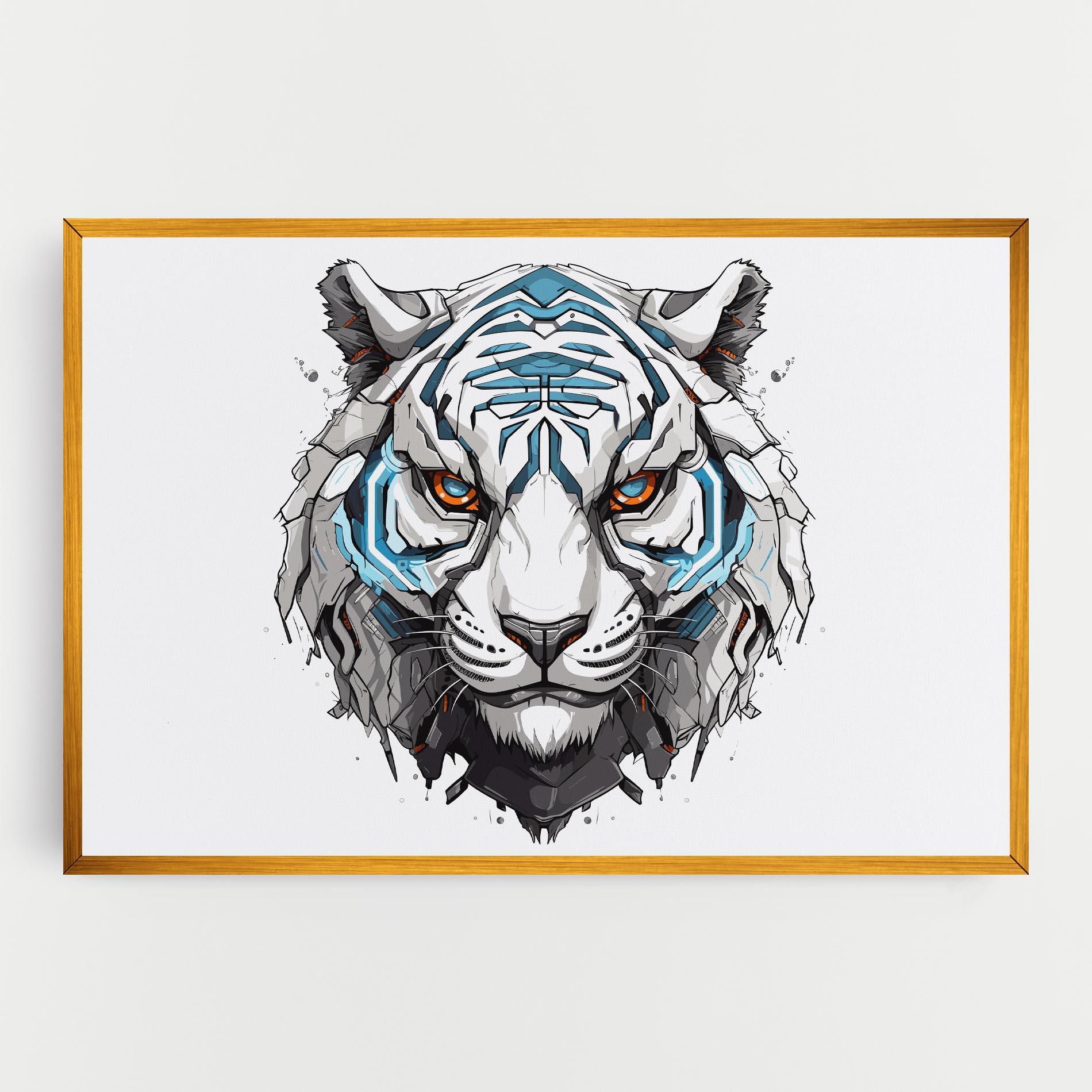 Leinwandbild Cyborg Tiger mockup 0