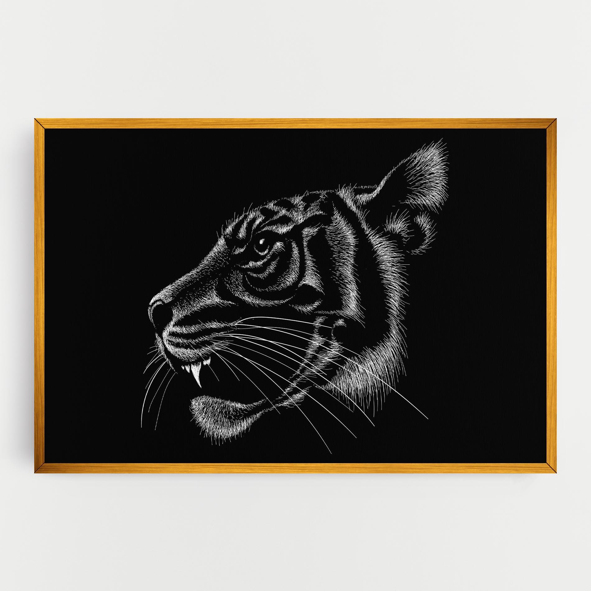 Leinwandbild Tiger White Head mockup 0