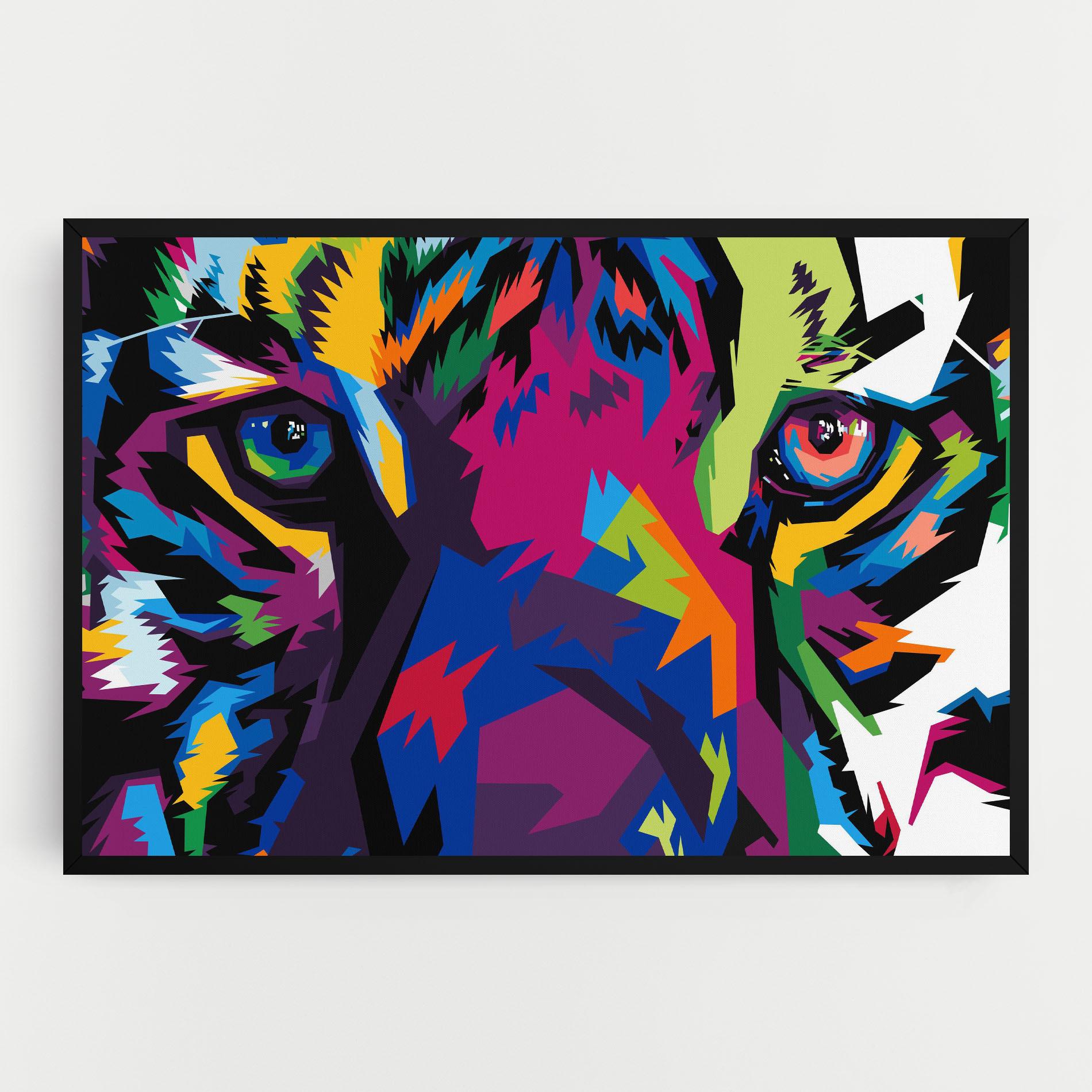 Leinwandbild Colourul Tiger Eyes mockup 0