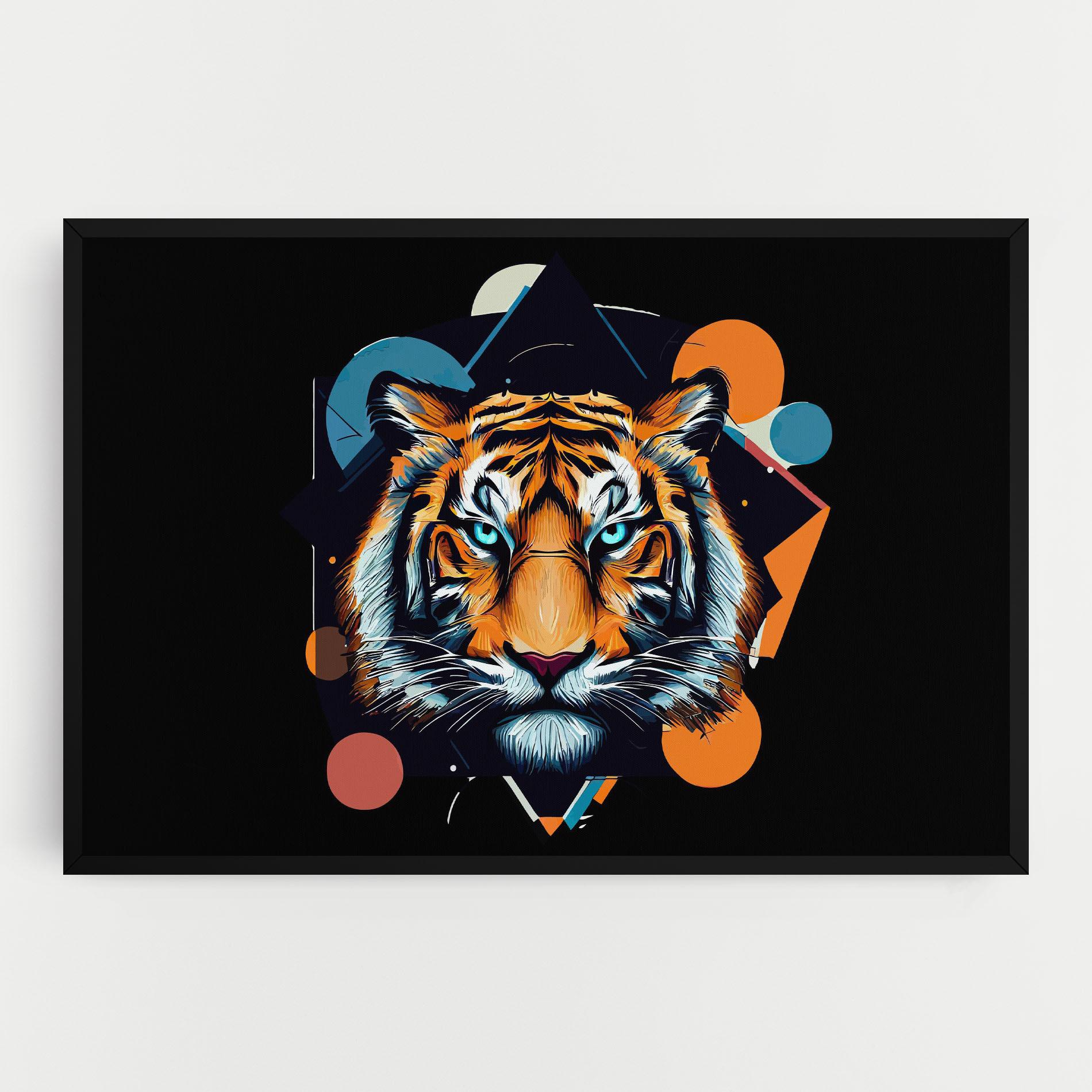 Leinwandbild Geometric Tiger mockup 0