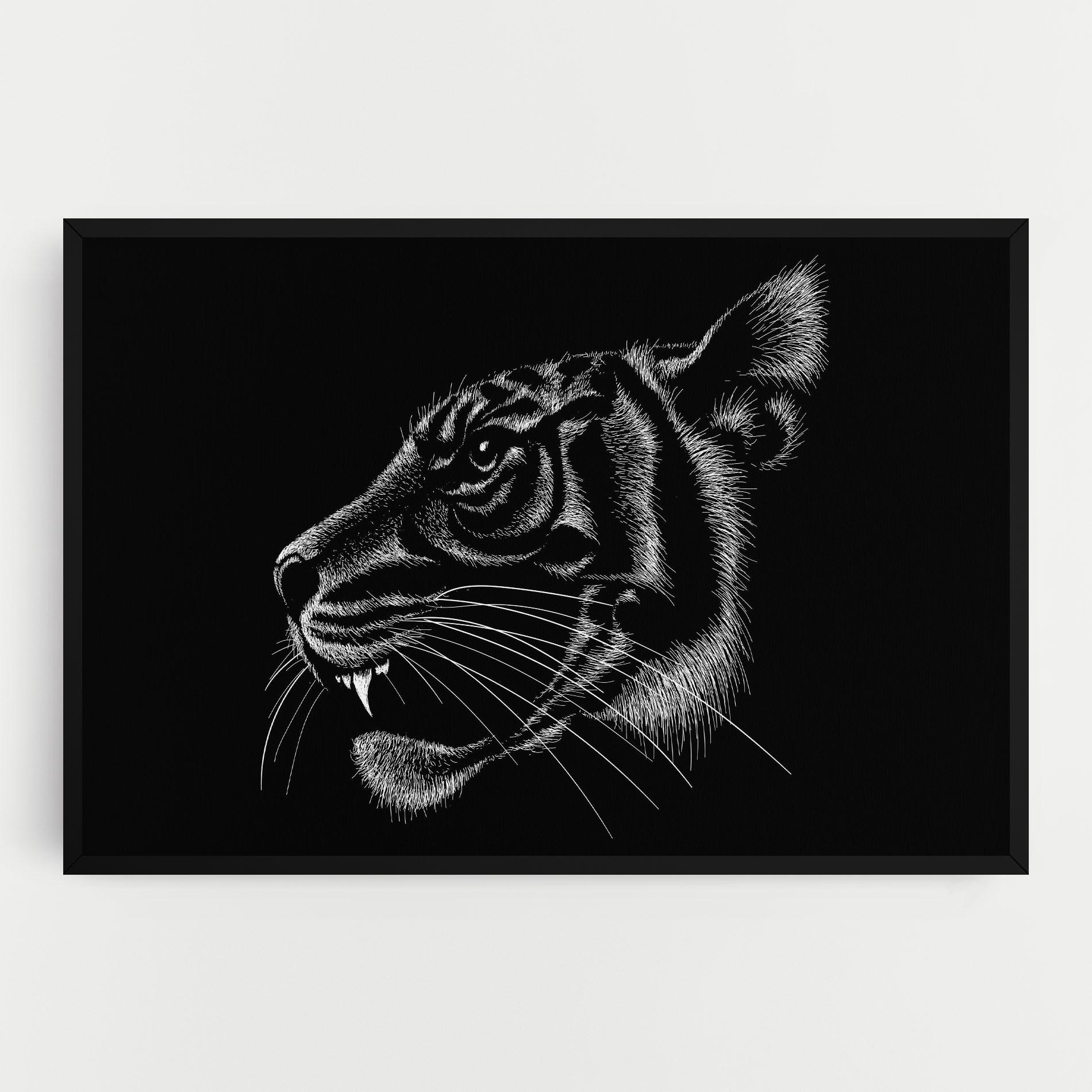 Leinwandbild Tiger White Head mockup 0