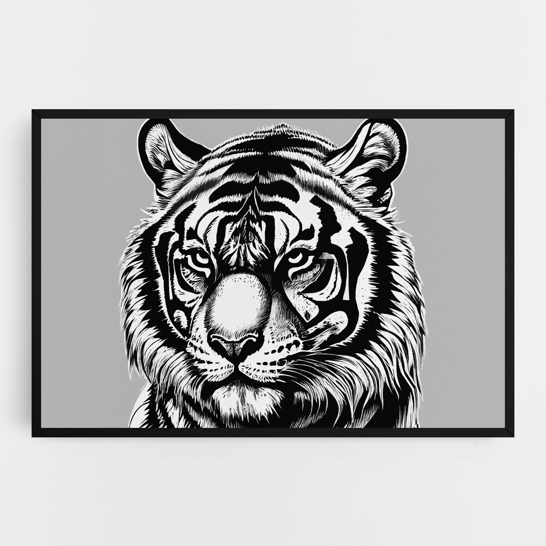 Leinwandbild White Tiger Grey mockup 0