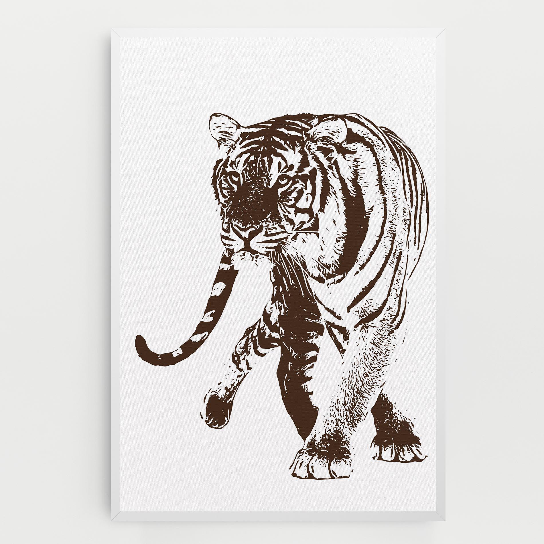 Leinwandbild Brown Line Tiger mockup 0