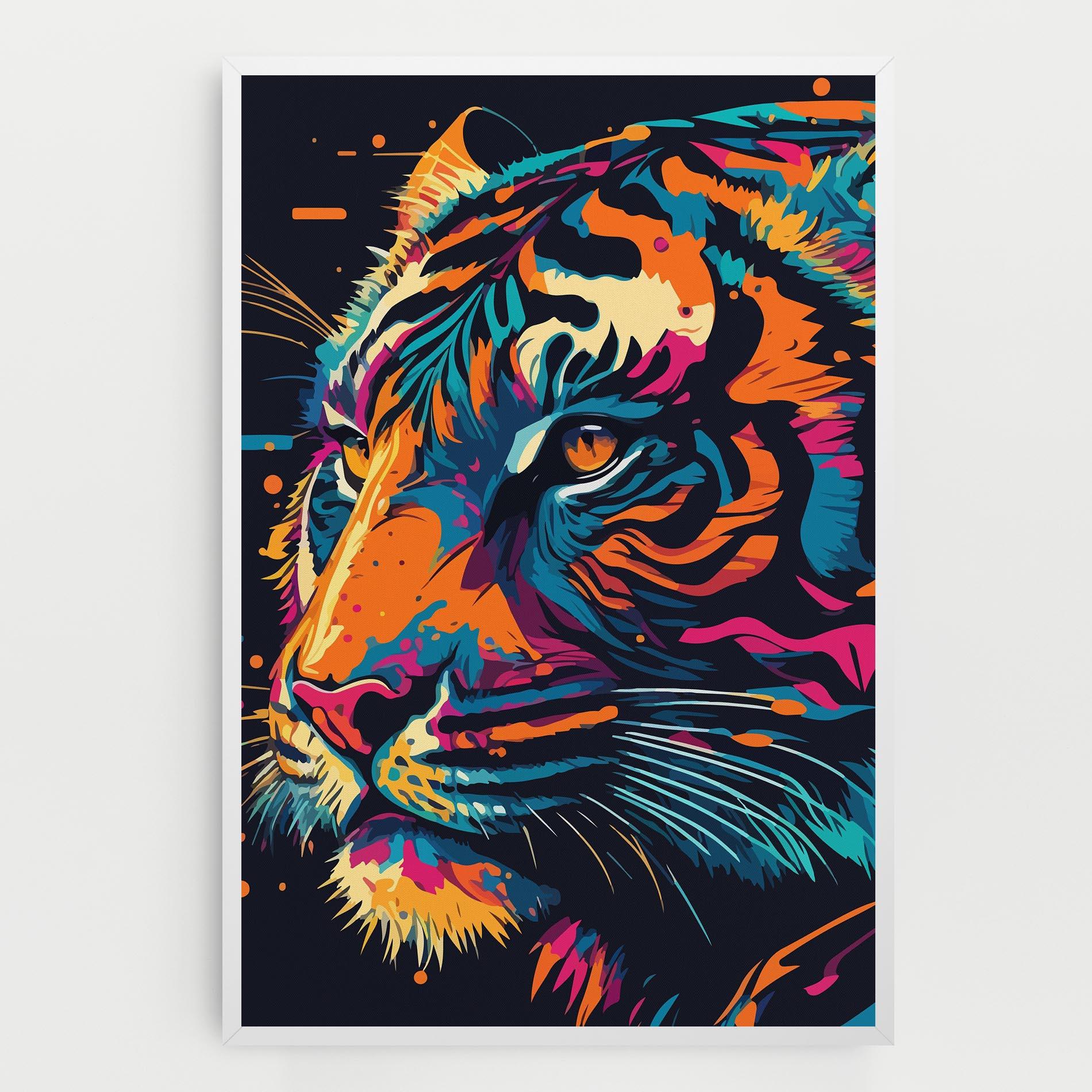 Leinwandbild Colorful Tiger mockup 0