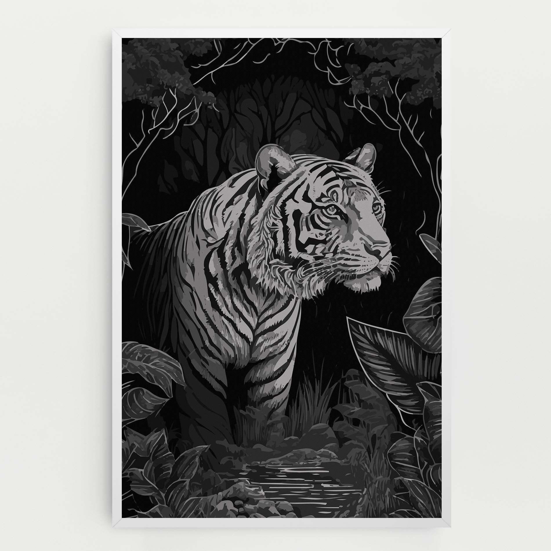 Leinwandbild Grey Tiger mockup 0