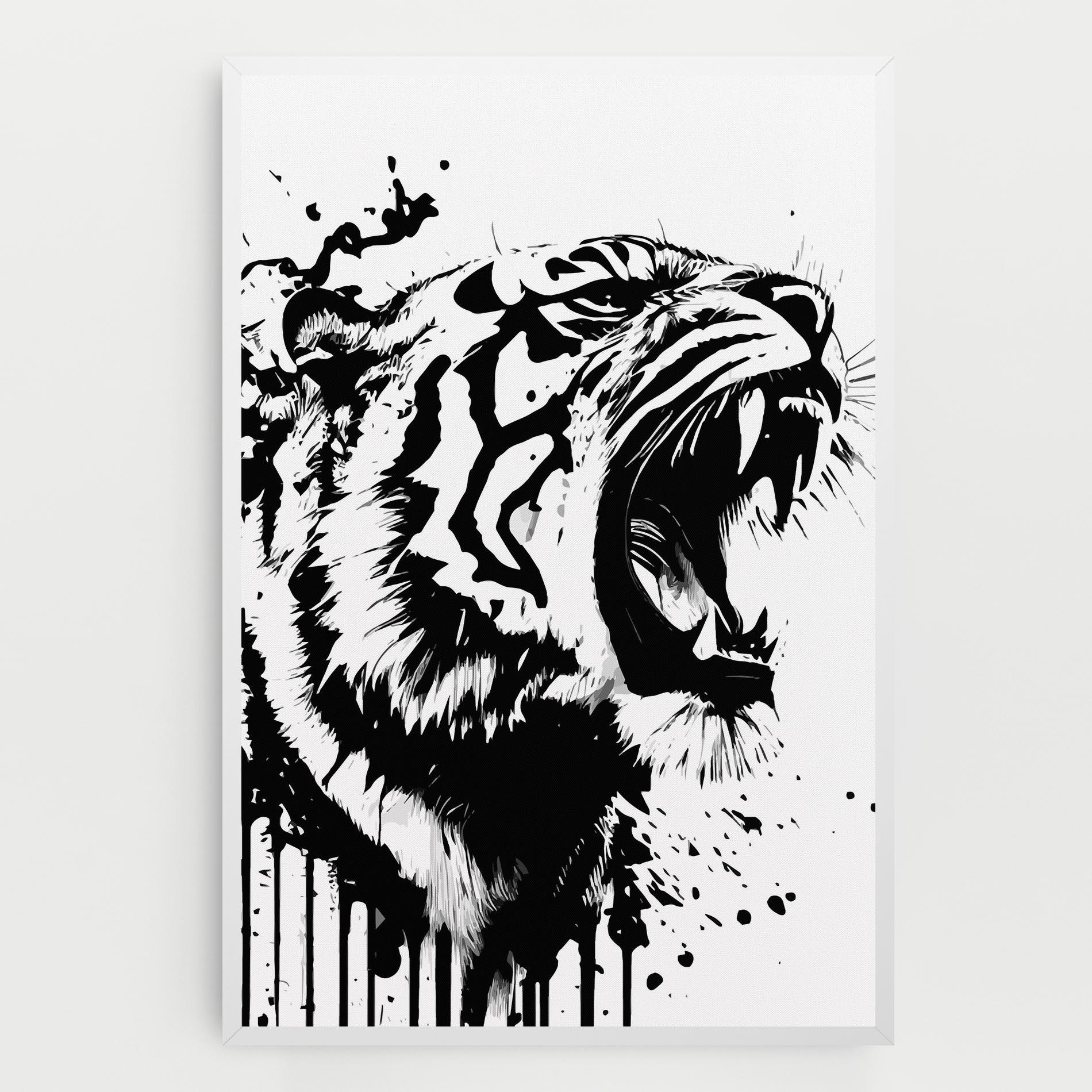 Leinwandbild Ink Art Tiger mockup 0