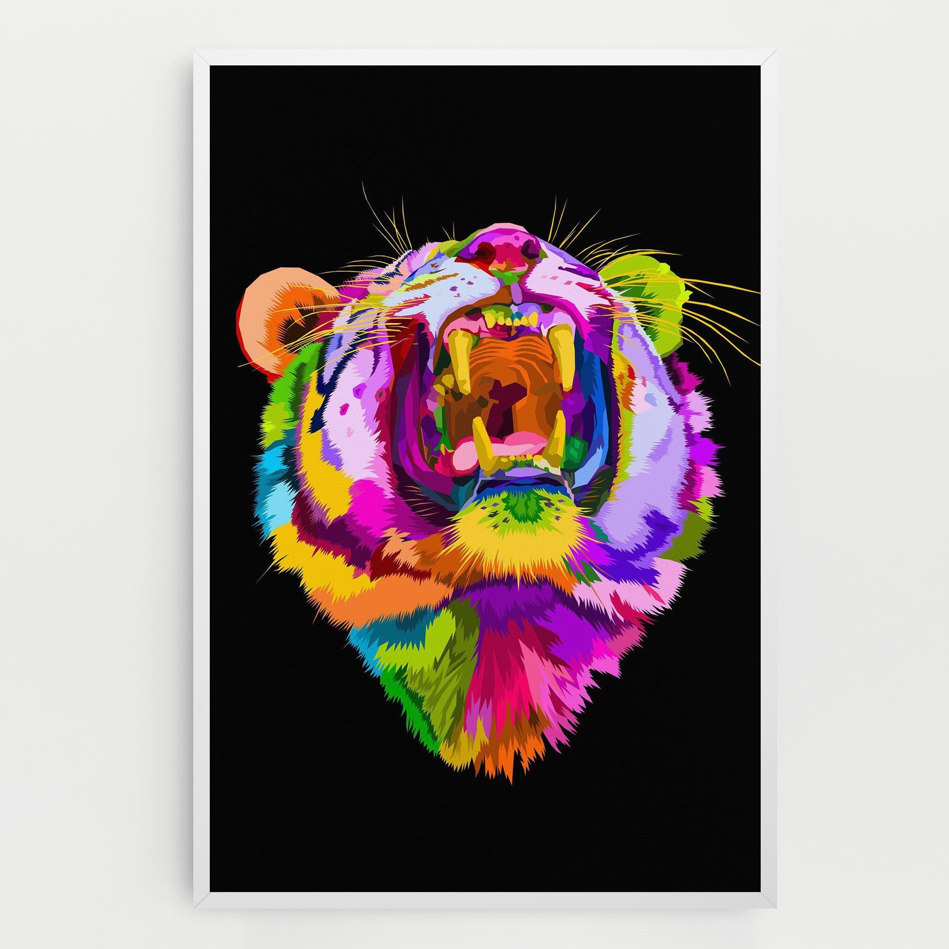 Leinwandbild Tiger Mix Color mockup 0