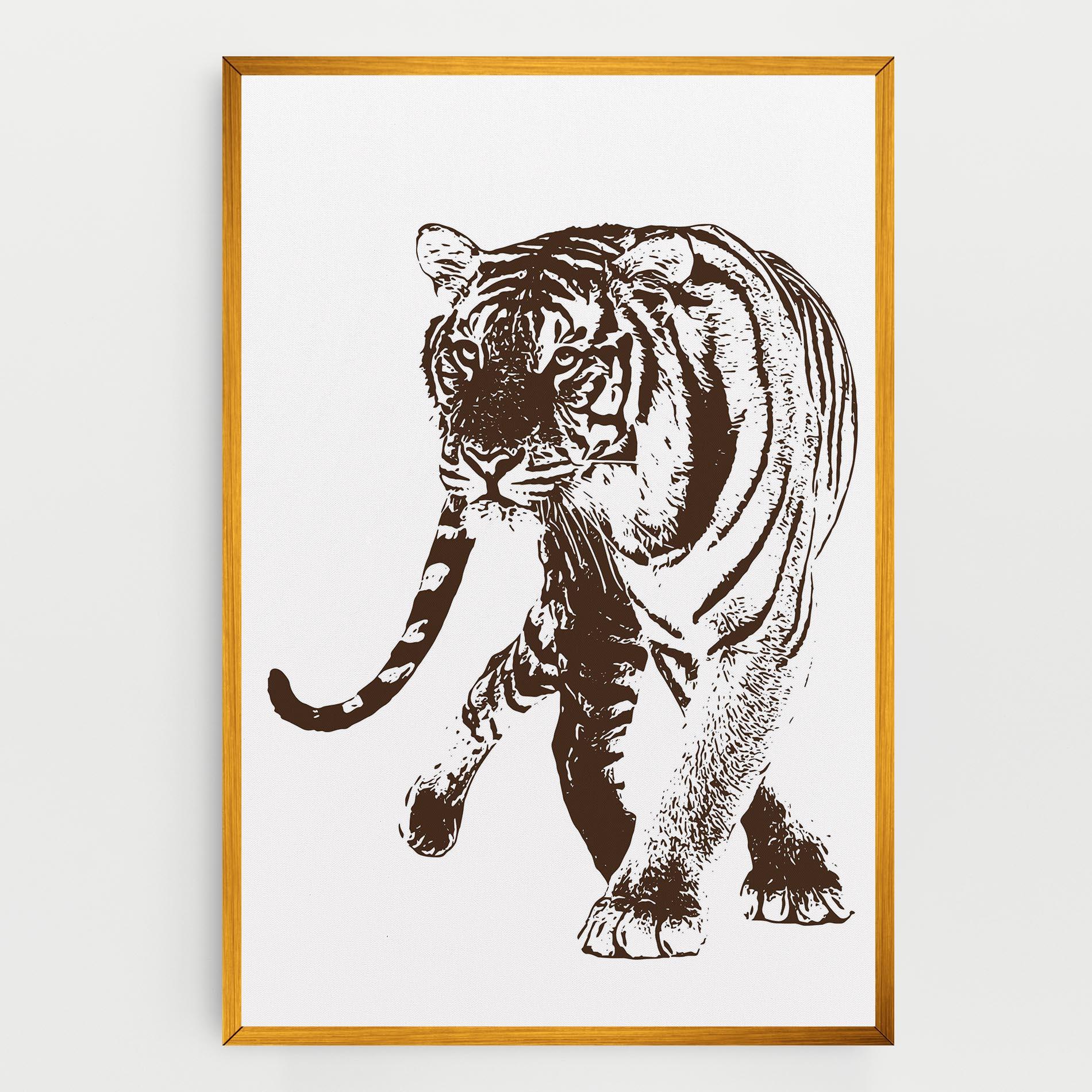 Leinwandbild Brown Line Tiger mockup 0