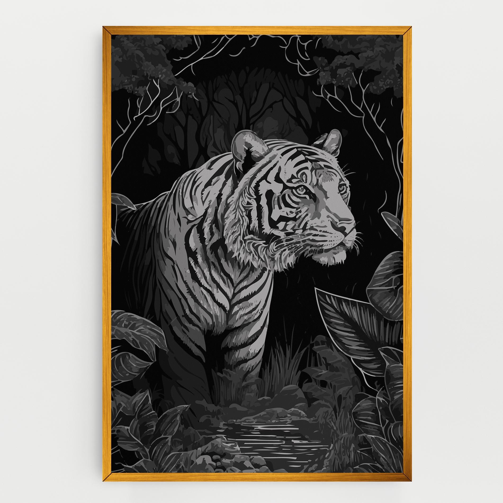 Leinwandbild Grey Tiger mockup 0