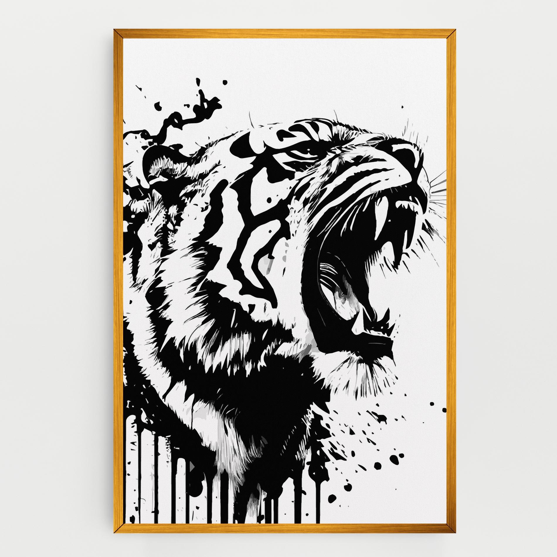 Leinwandbild Ink Art Tiger mockup 0