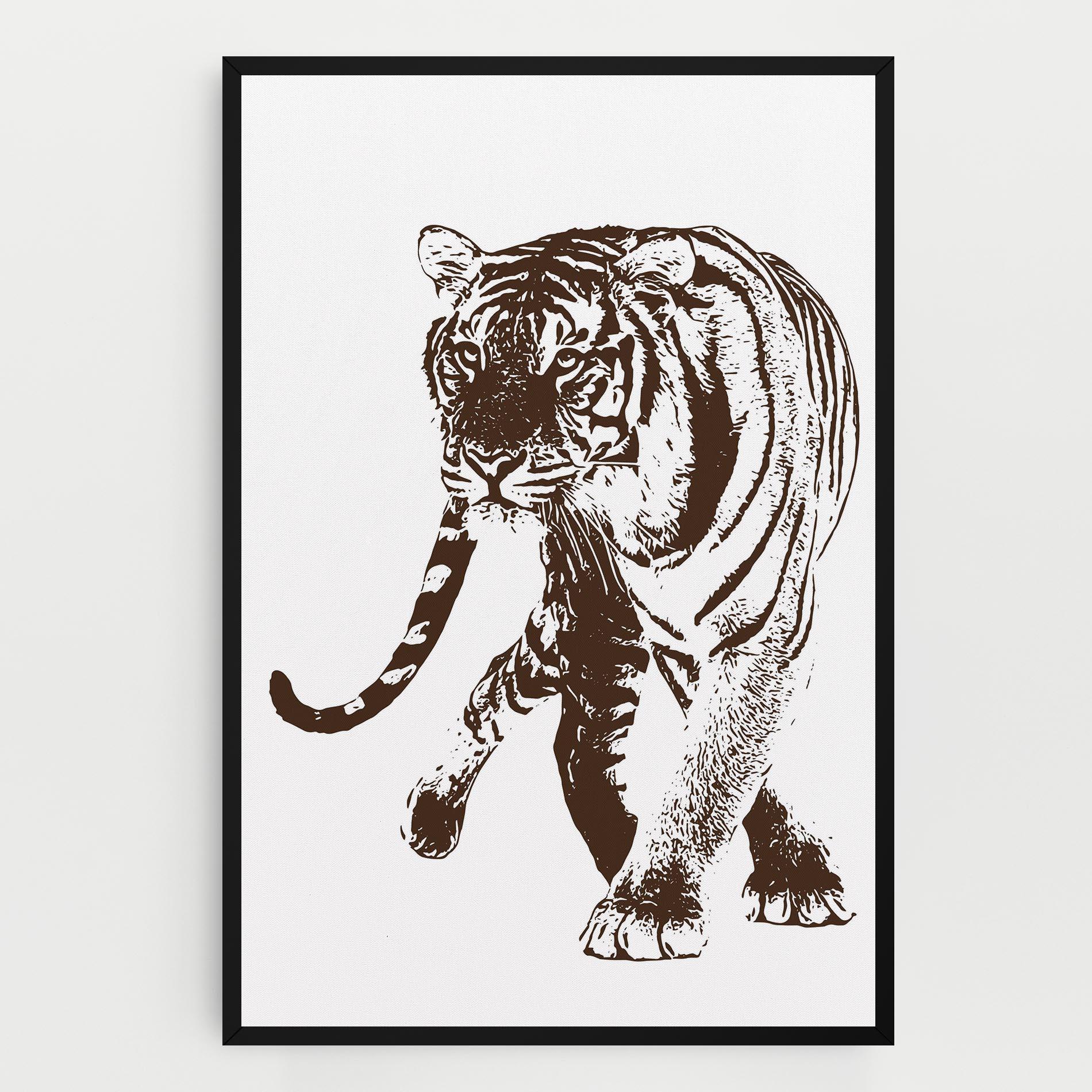 Leinwandbild Brown Line Tiger mockup 0