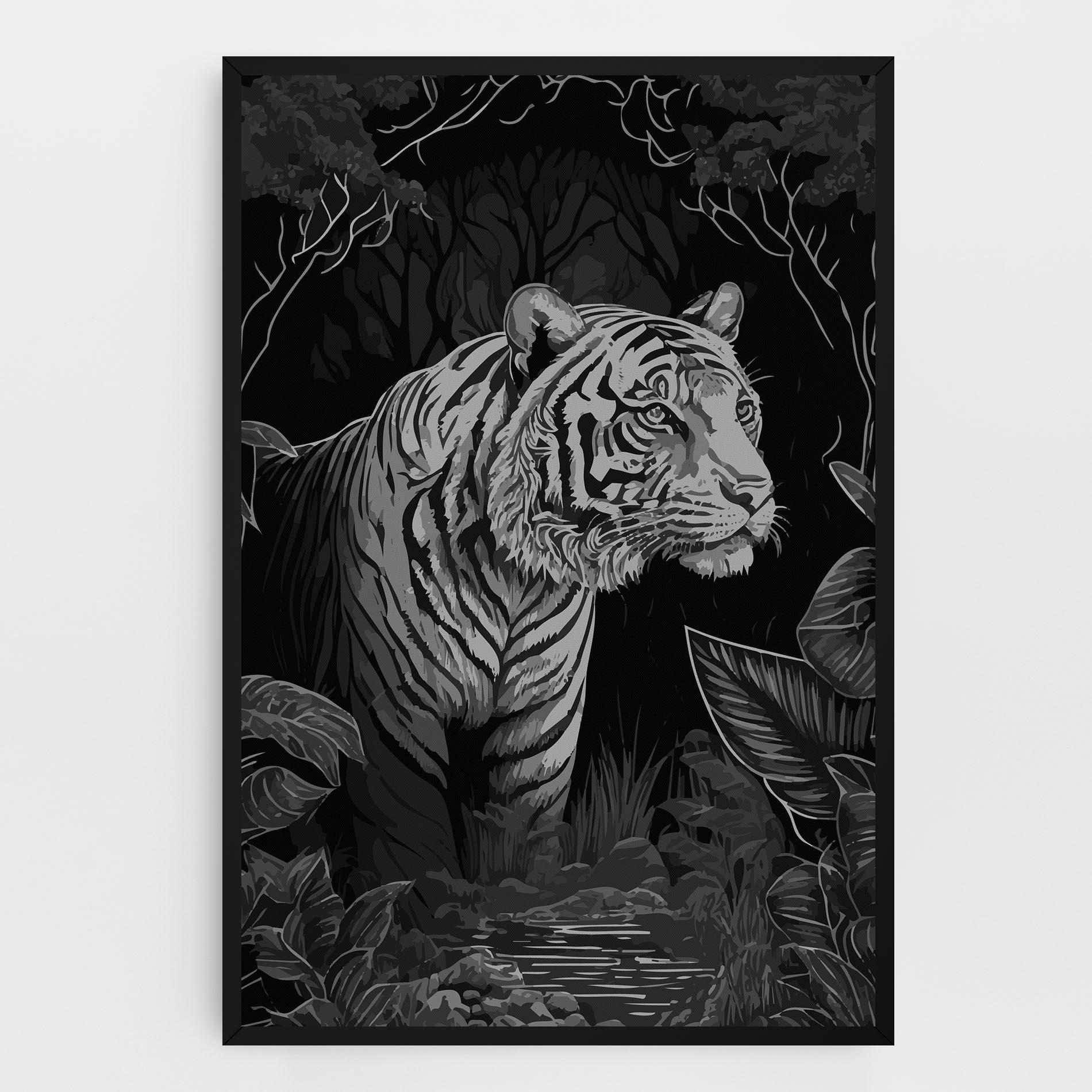 Leinwandbild Grey Tiger mockup 0