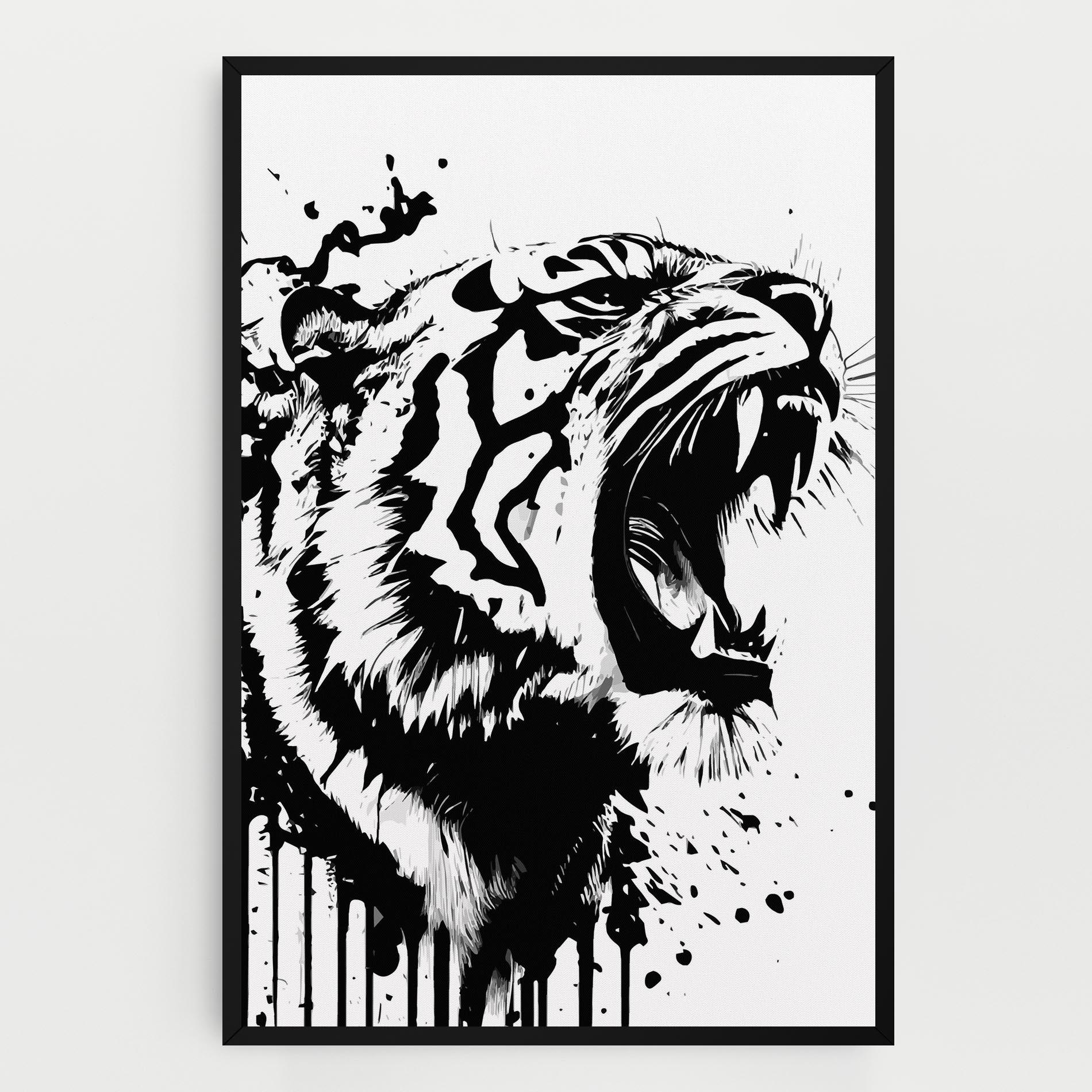 Leinwandbild Ink Art Tiger mockup 0