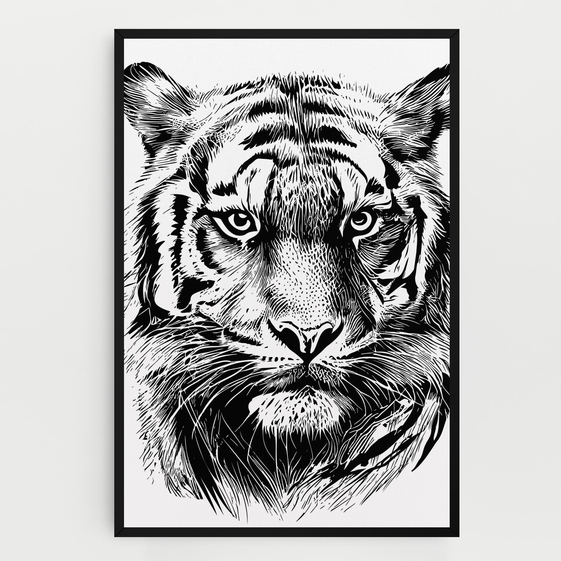 Leinwandbild Pretty Tiger Head mockup 0