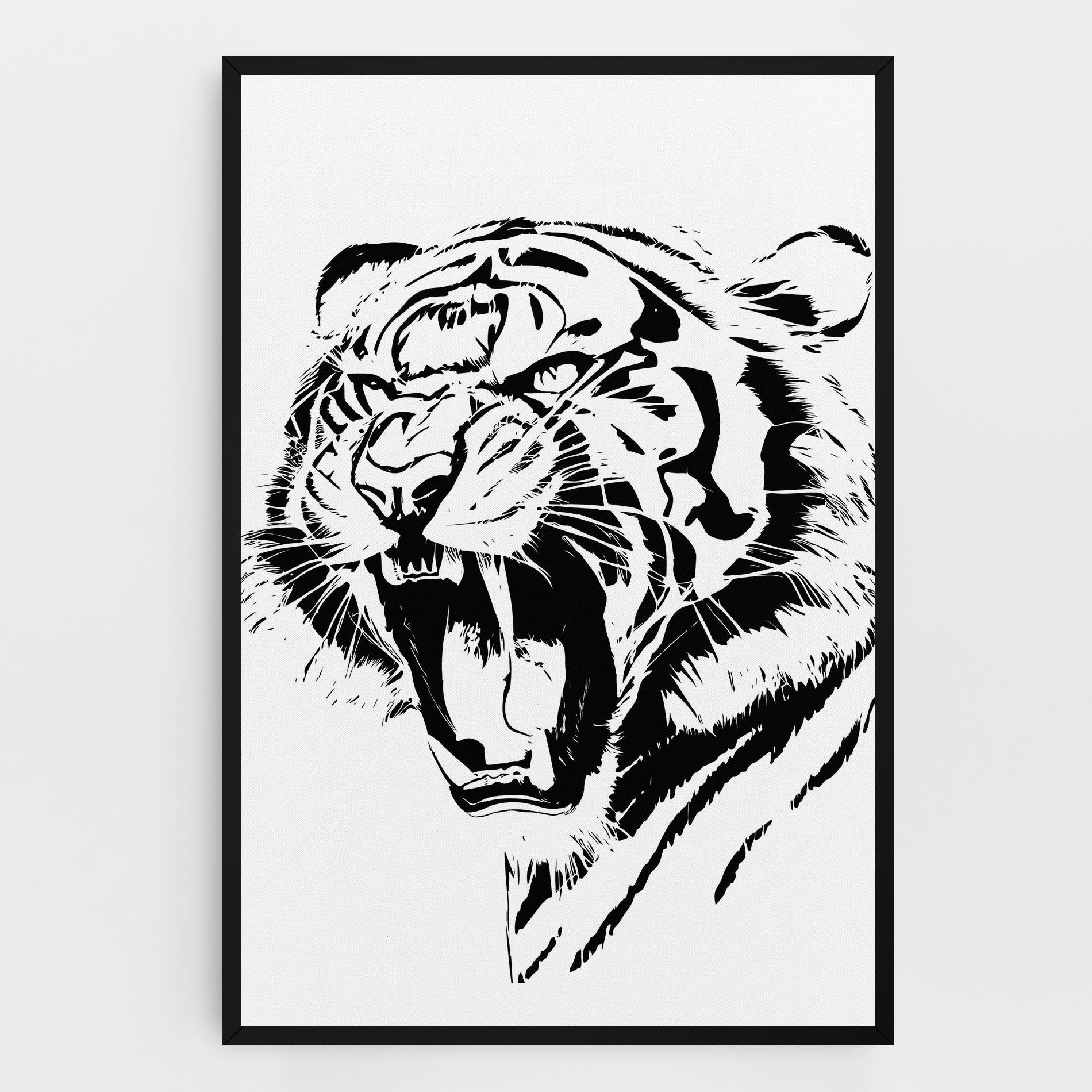 Leinwandbild Roaring Tiger mockup 0