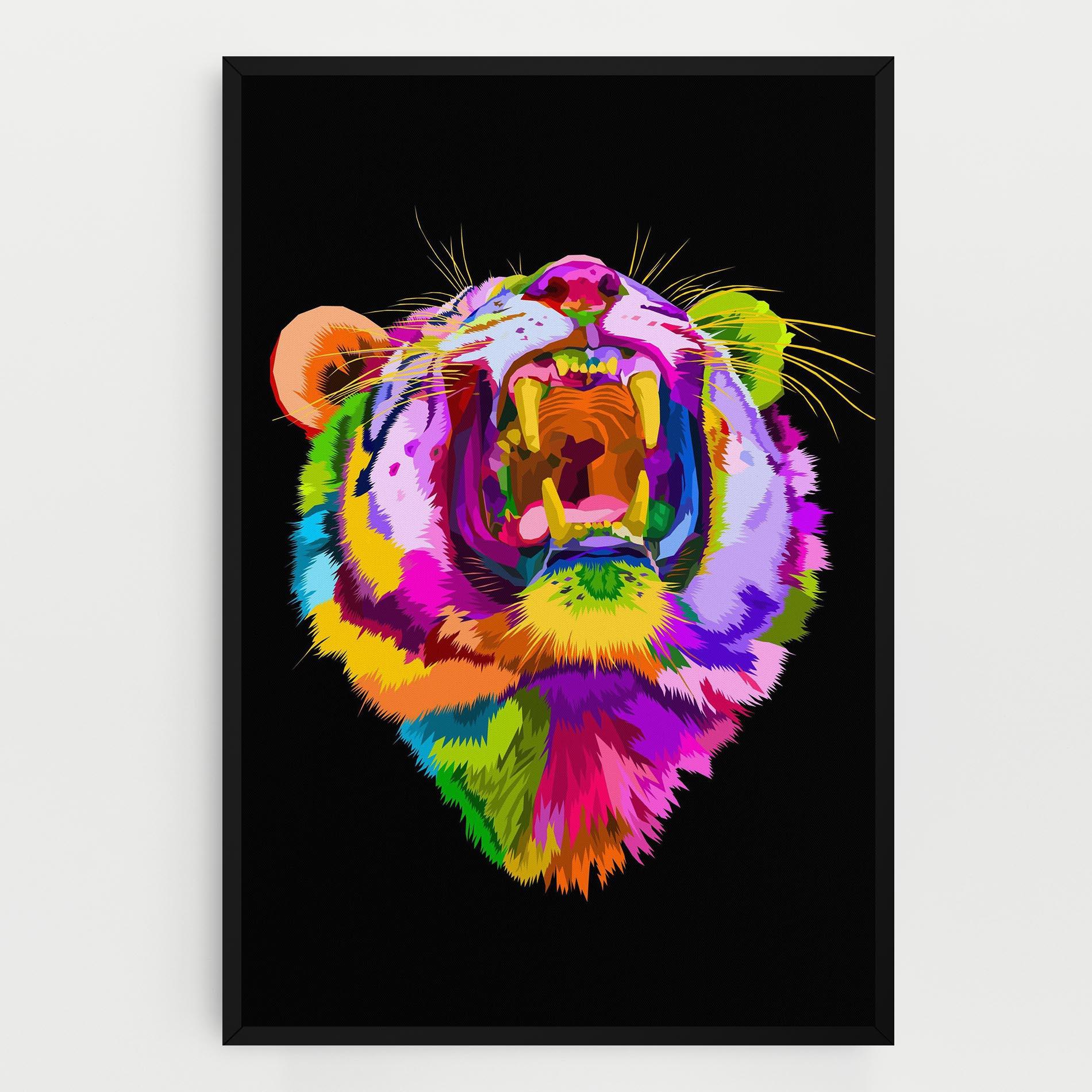 Leinwandbild Tiger Mix Color mockup 0