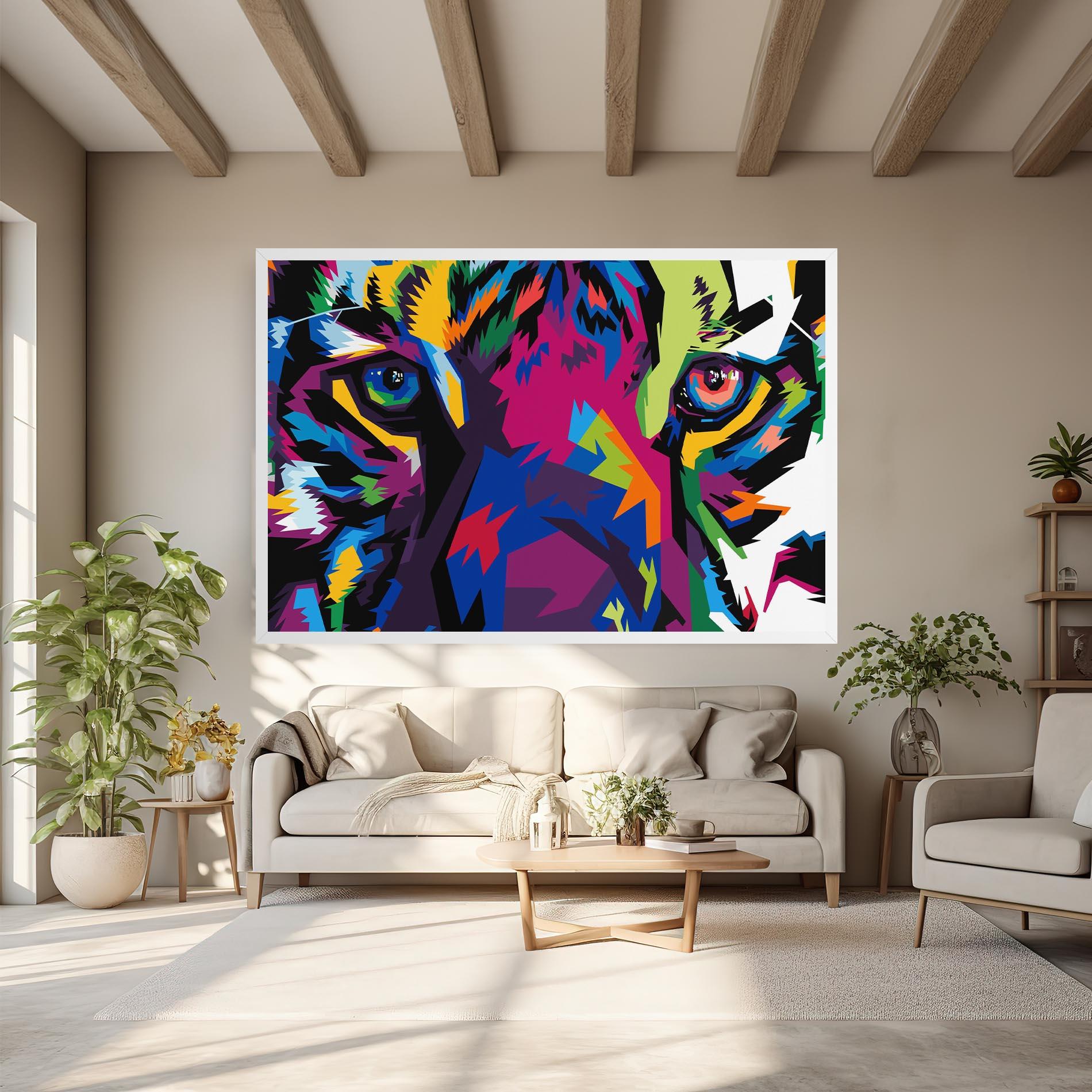Leinwandbild Colourul Tiger Eyes mockup 6