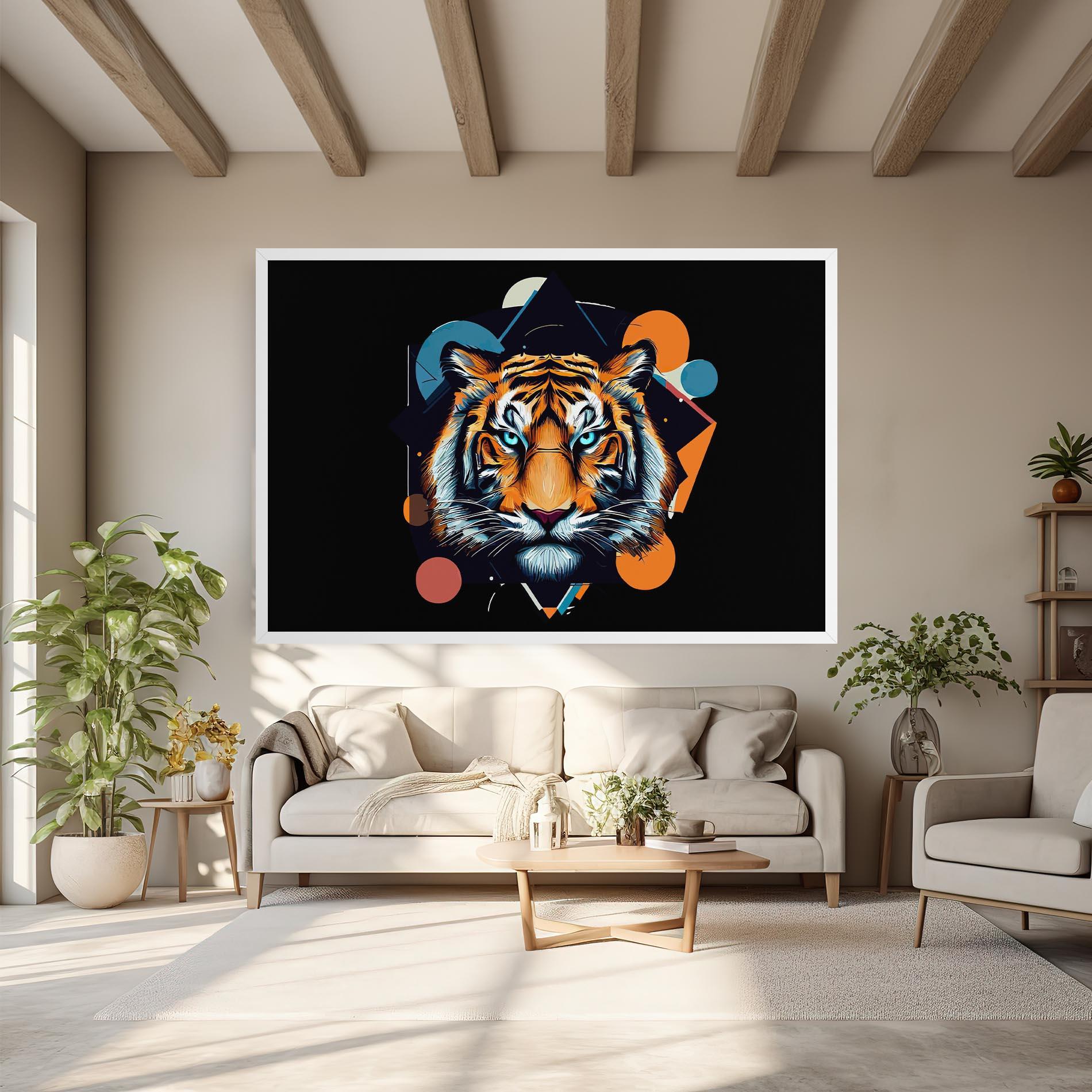 Leinwandbild Geometric Tiger mockup 6