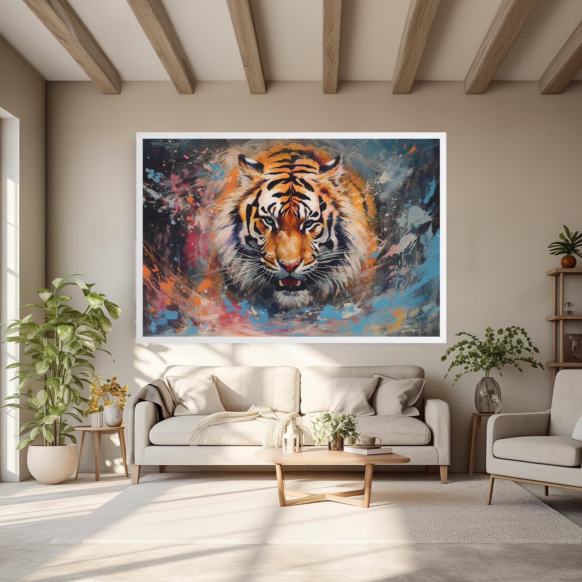 Leinwandbild Orange Tiger Painting mockup 6