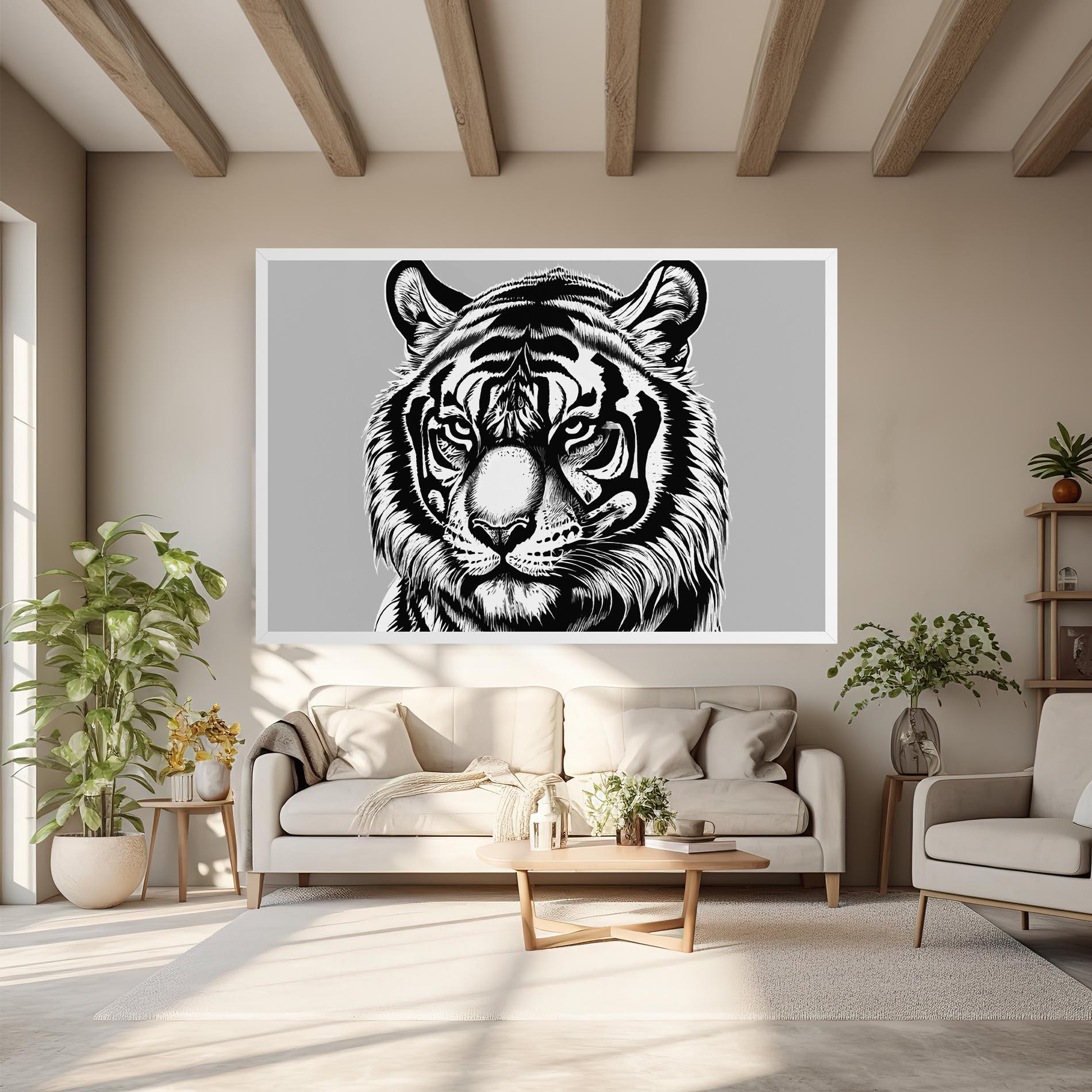 Leinwandbild White Tiger Grey mockup 6