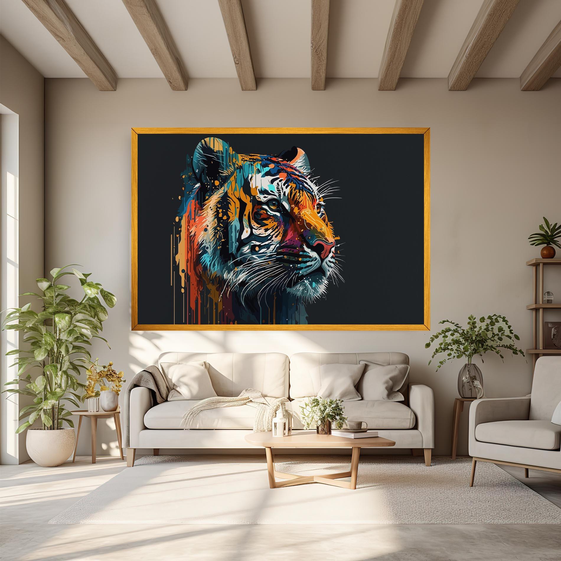 Leinwandbild Color Mix Tiger mockup 6