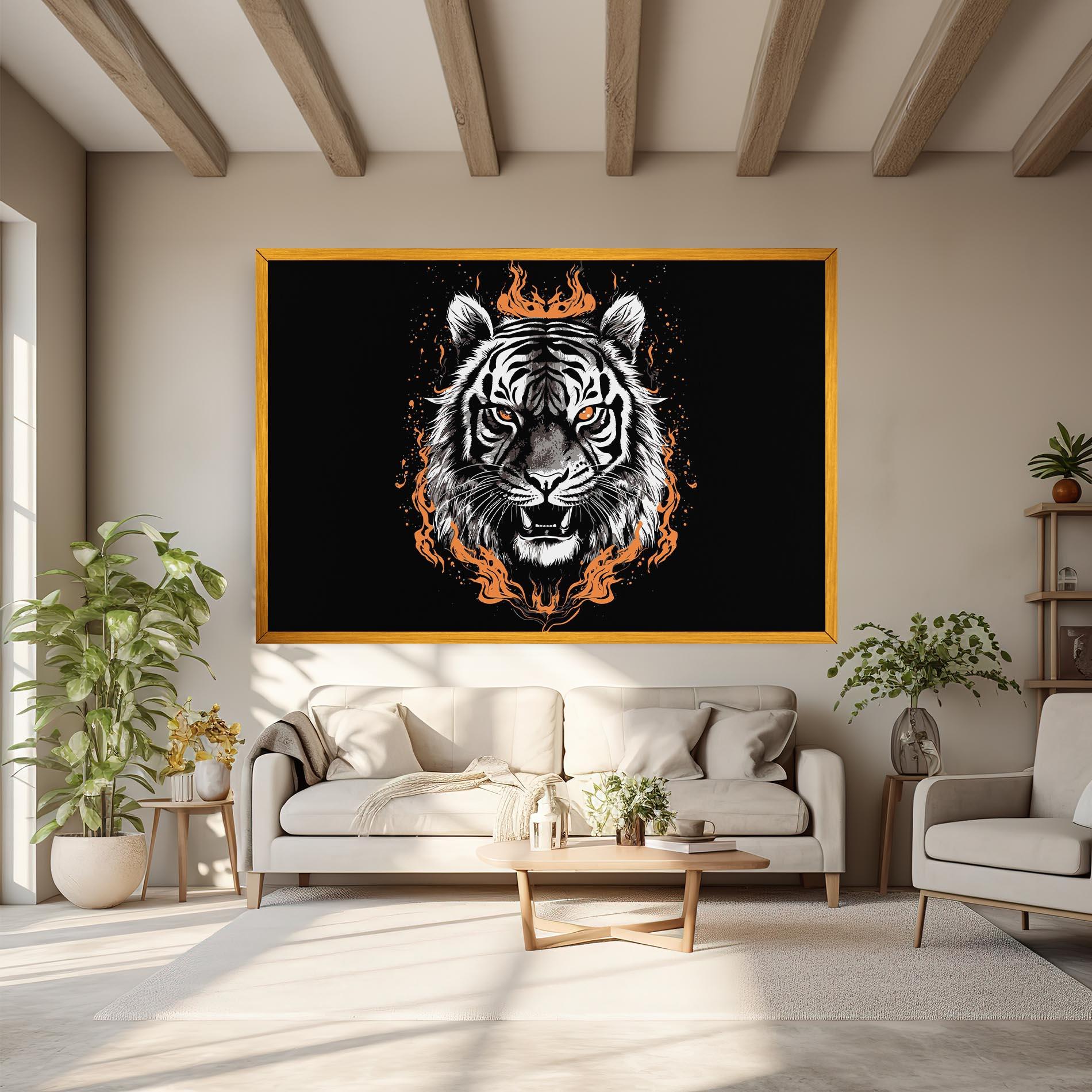 Leinwandbild Fire Tiger mockup 6