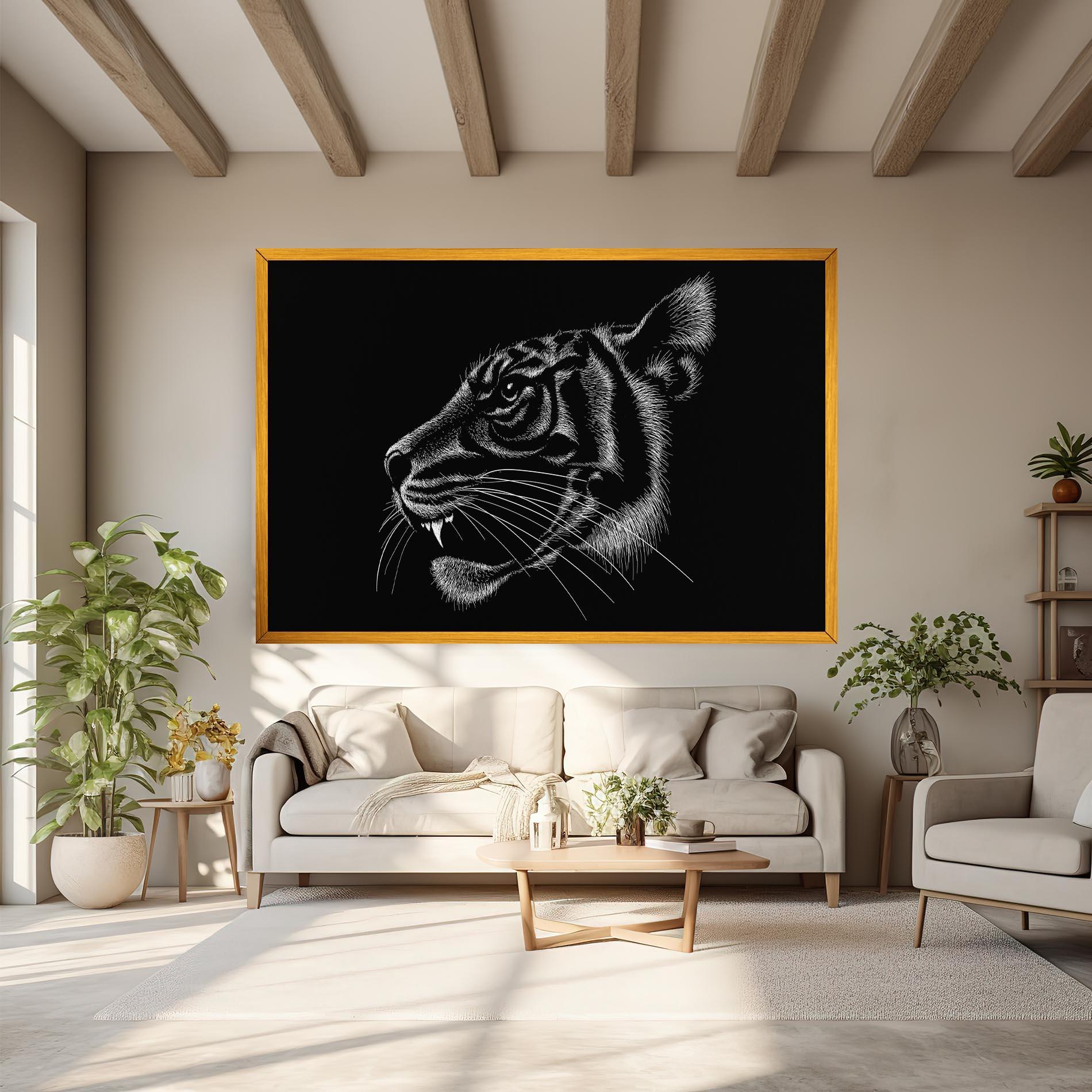 Leinwandbild Tiger White Head mockup 6