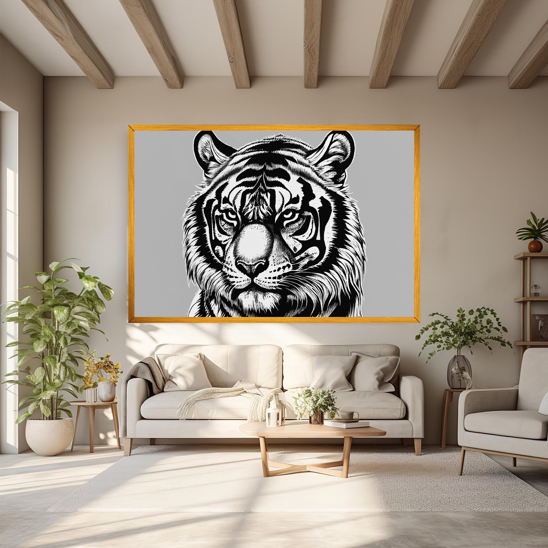 Leinwandbild White Tiger Grey mockup 6