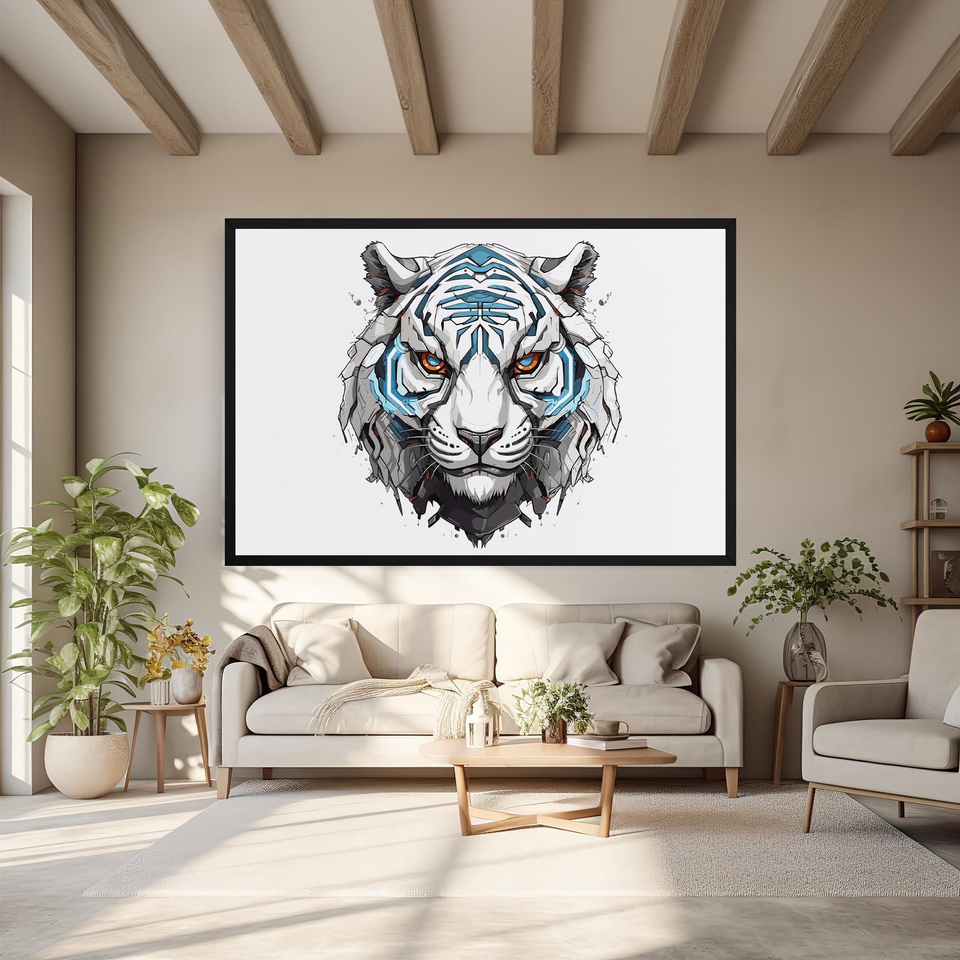 Leinwandbild Cyborg Tiger mockup 6