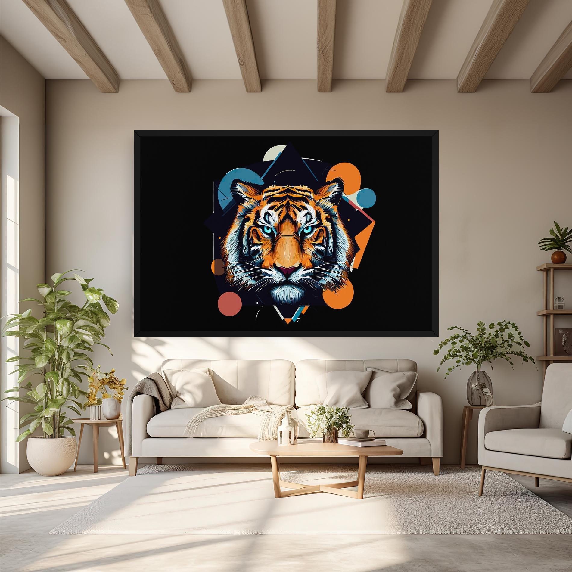 Leinwandbild Geometric Tiger mockup 6