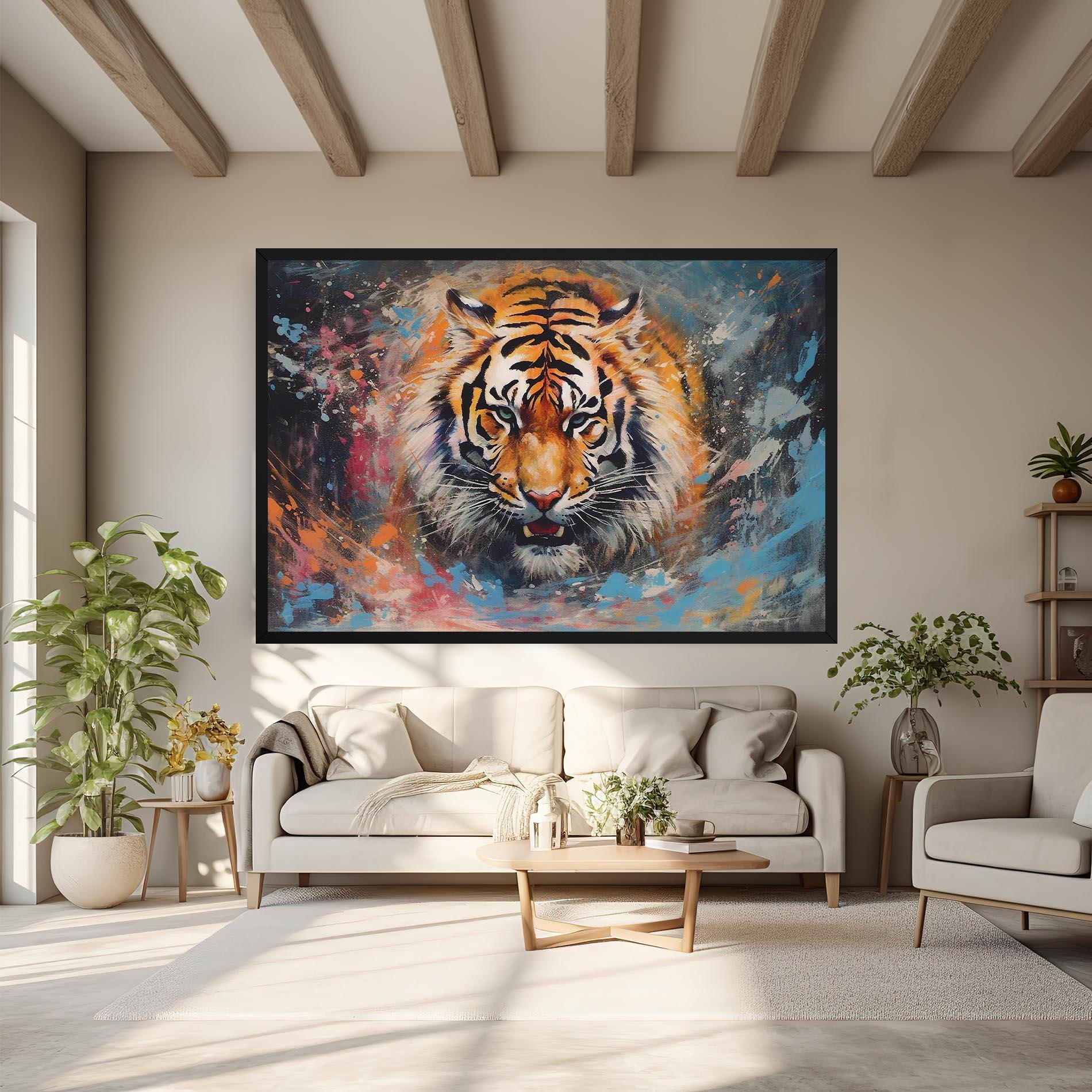 Leinwandbild Orange Tiger Painting mockup 6