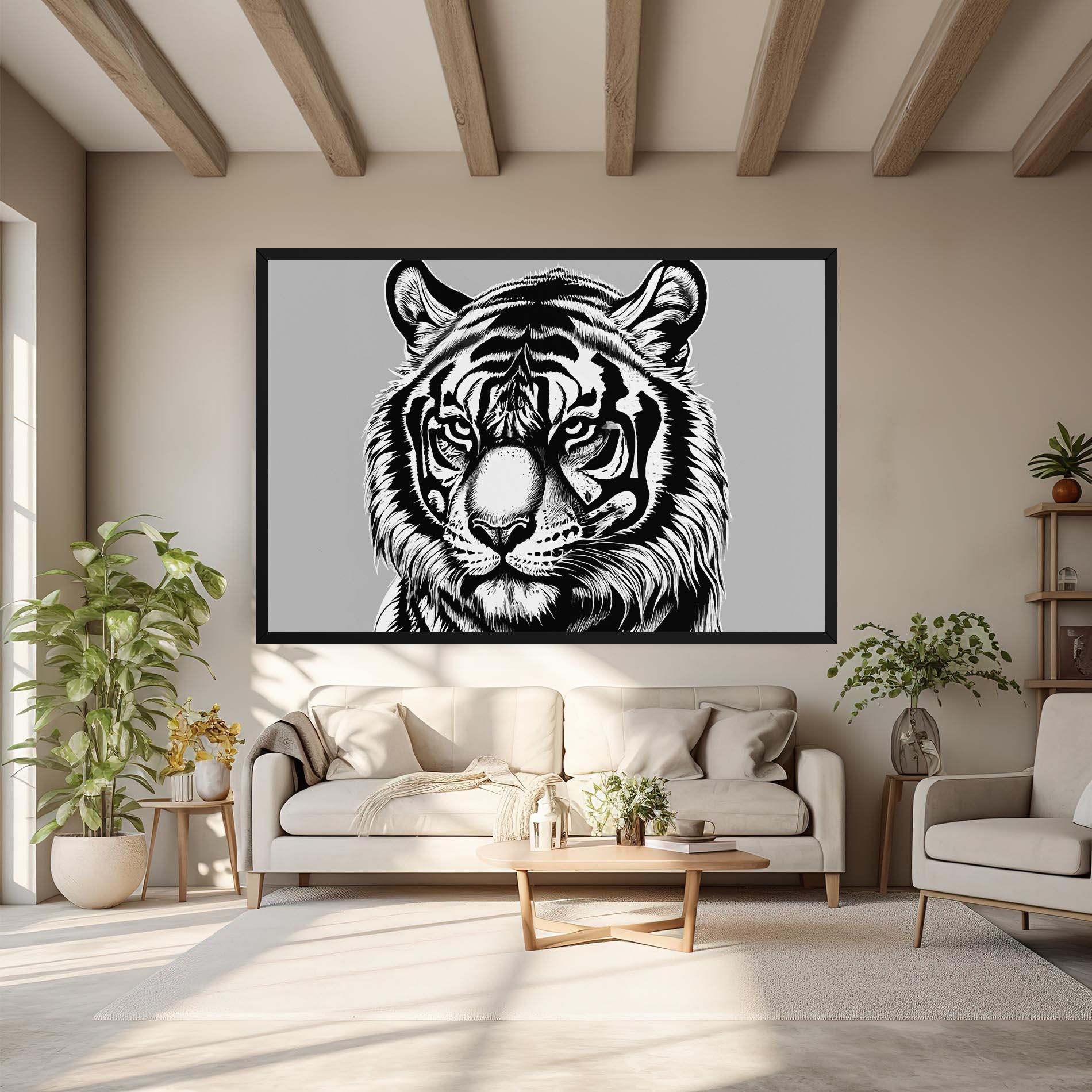 Leinwandbild White Tiger Grey mockup 6