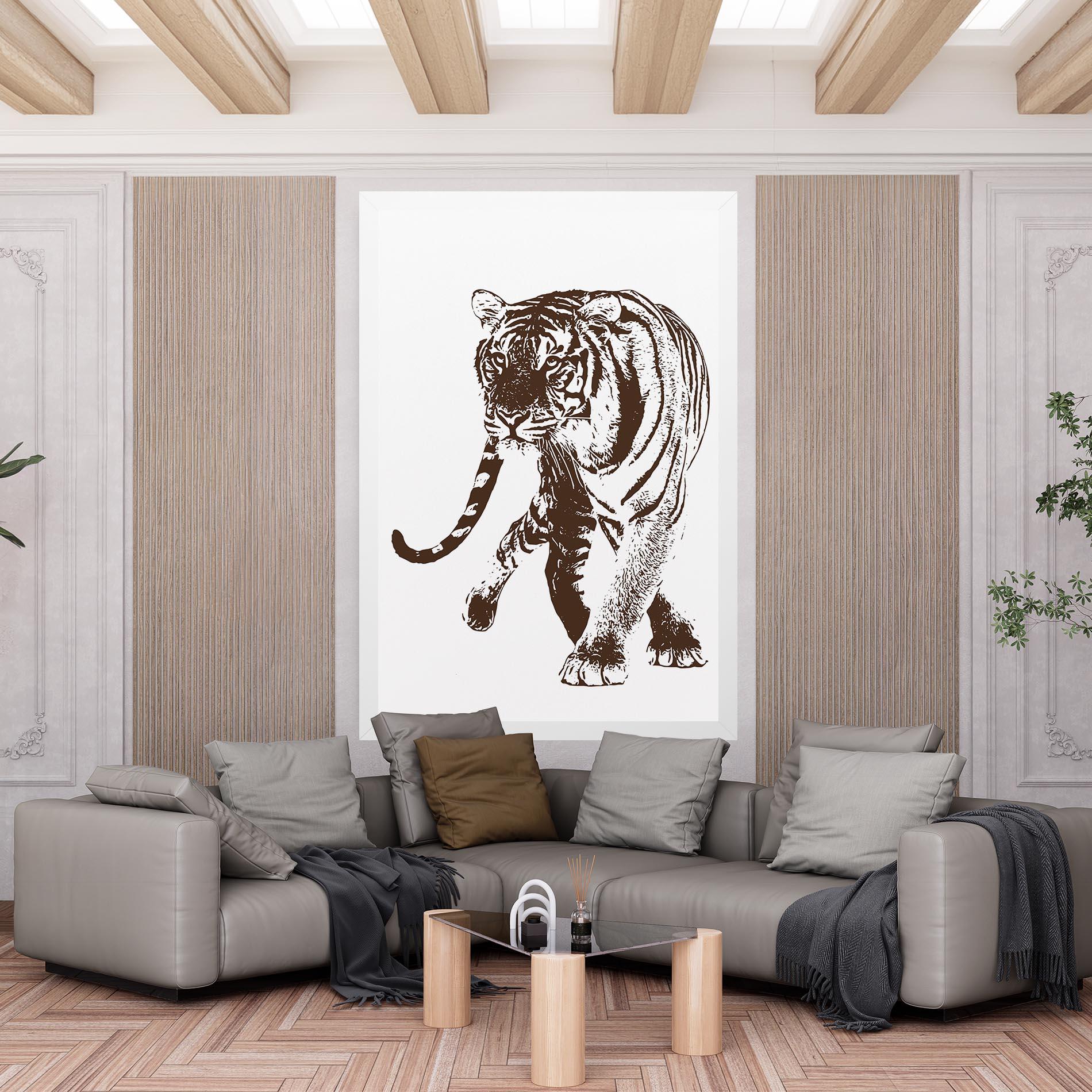 Leinwandbild Brown Line Tiger mockup 6