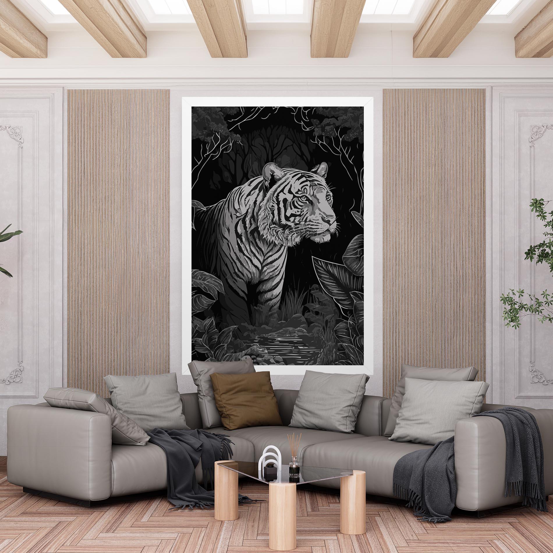 Leinwandbild Grey Tiger mockup 6