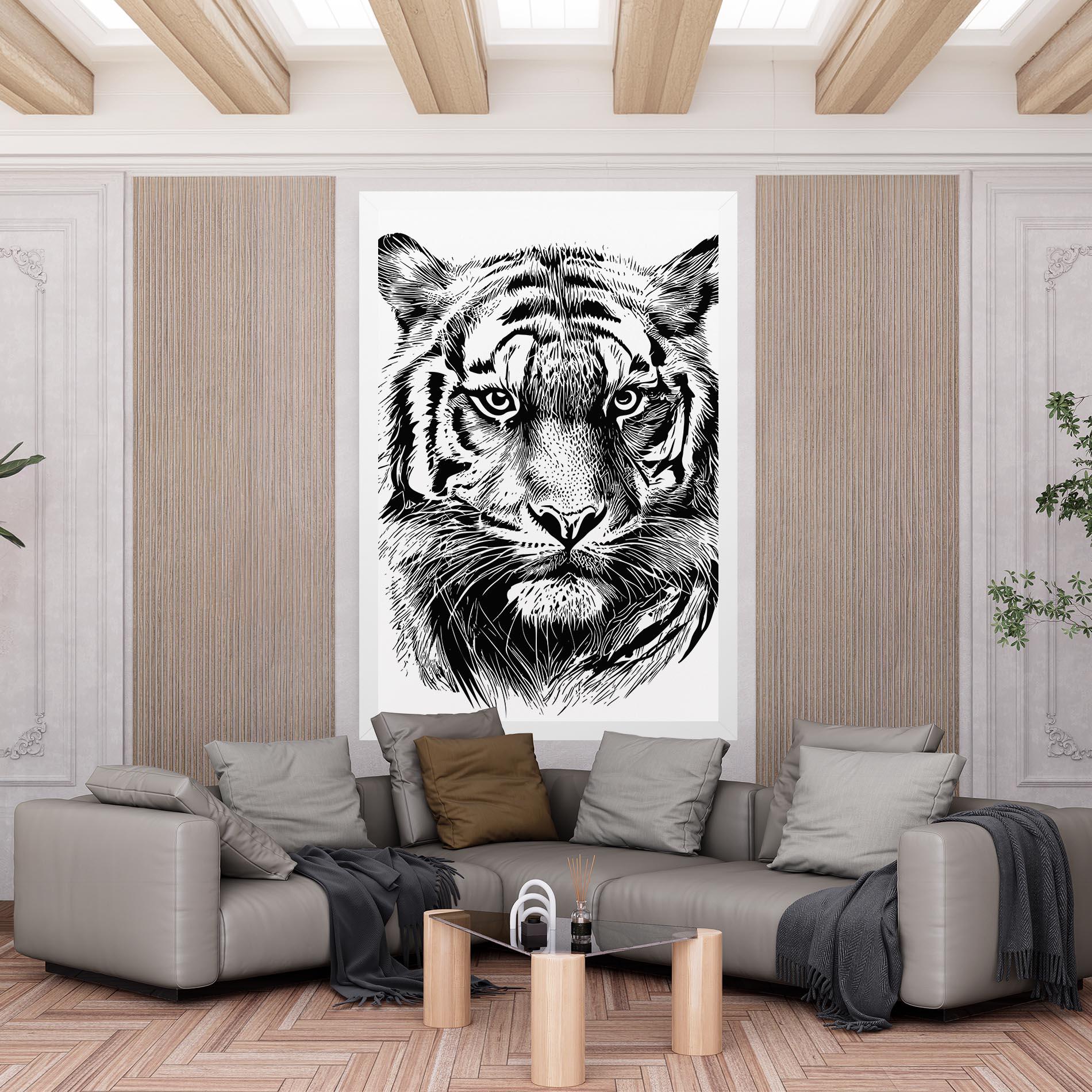 Leinwandbild Pretty Tiger Head mockup 6