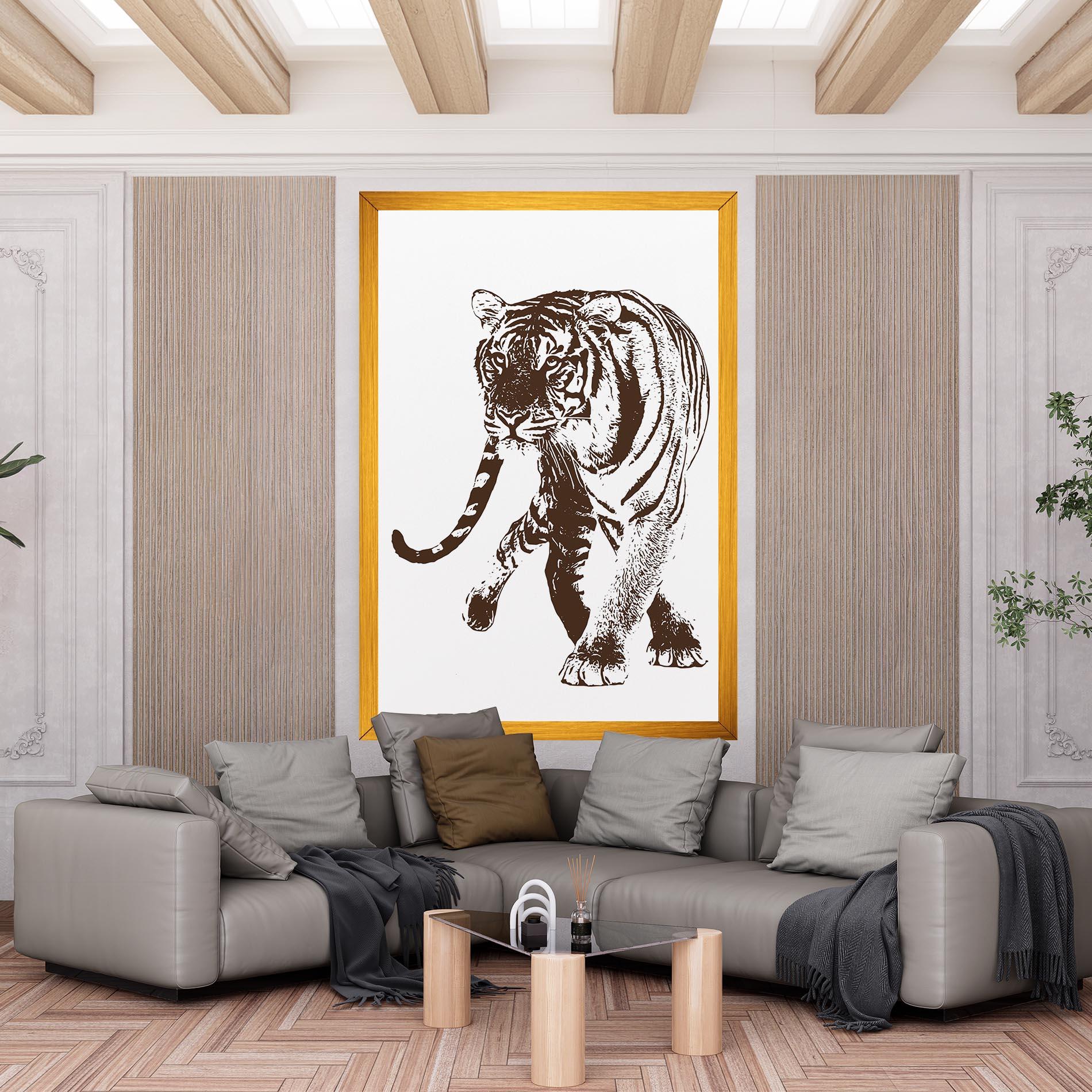 Leinwandbild Brown Line Tiger mockup 6