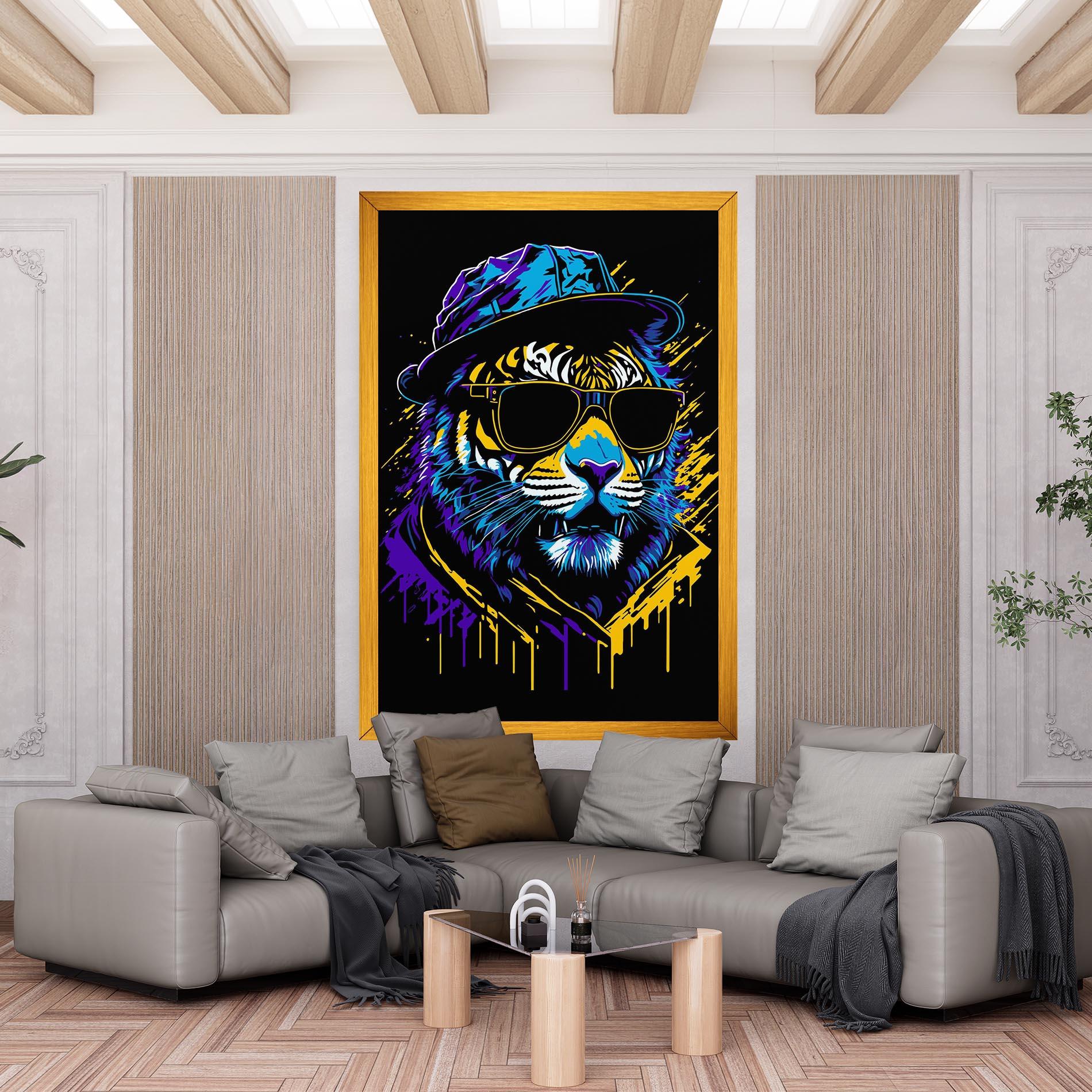 Leinwandbild Glasses Tiger mockup 6