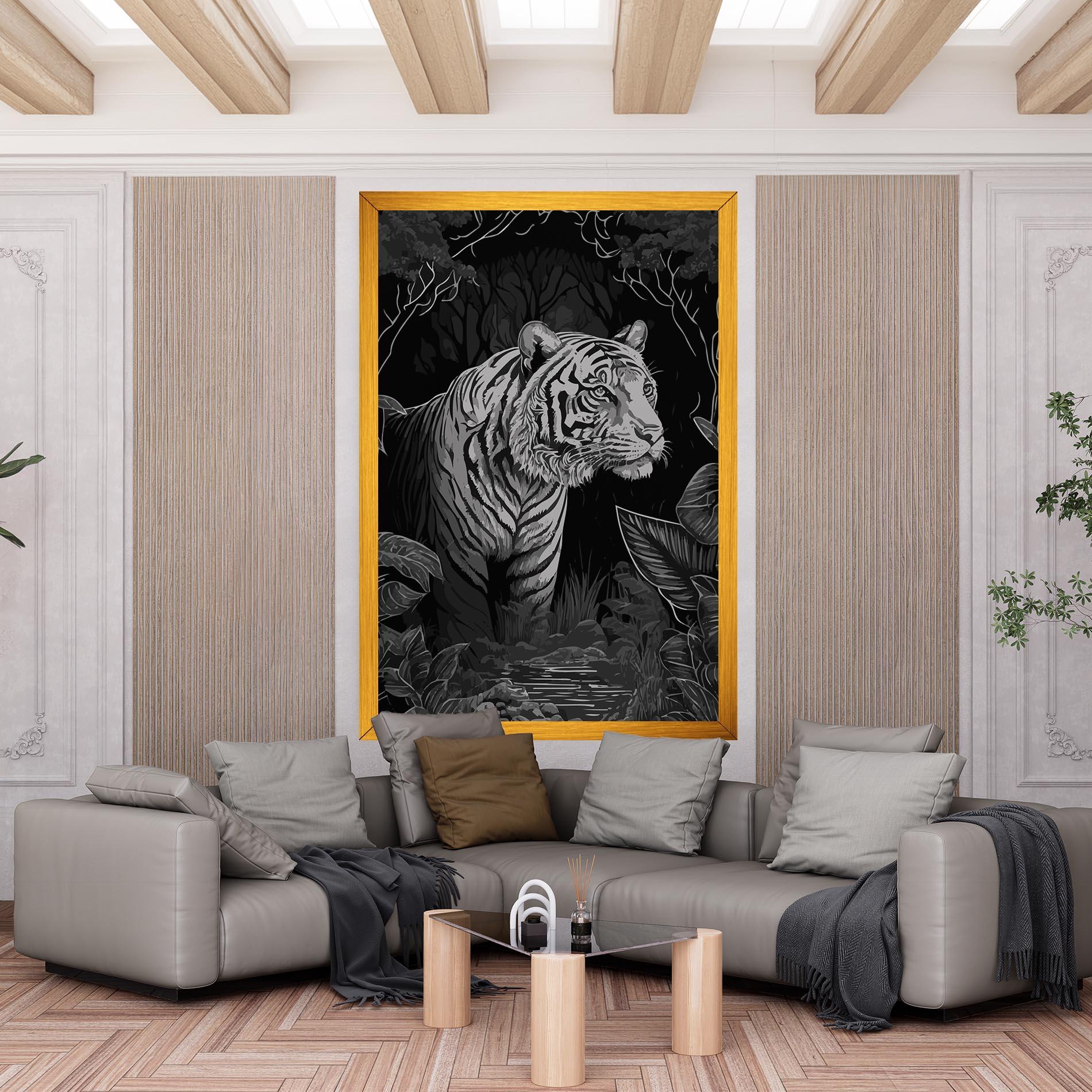 Leinwandbild Grey Tiger mockup 6