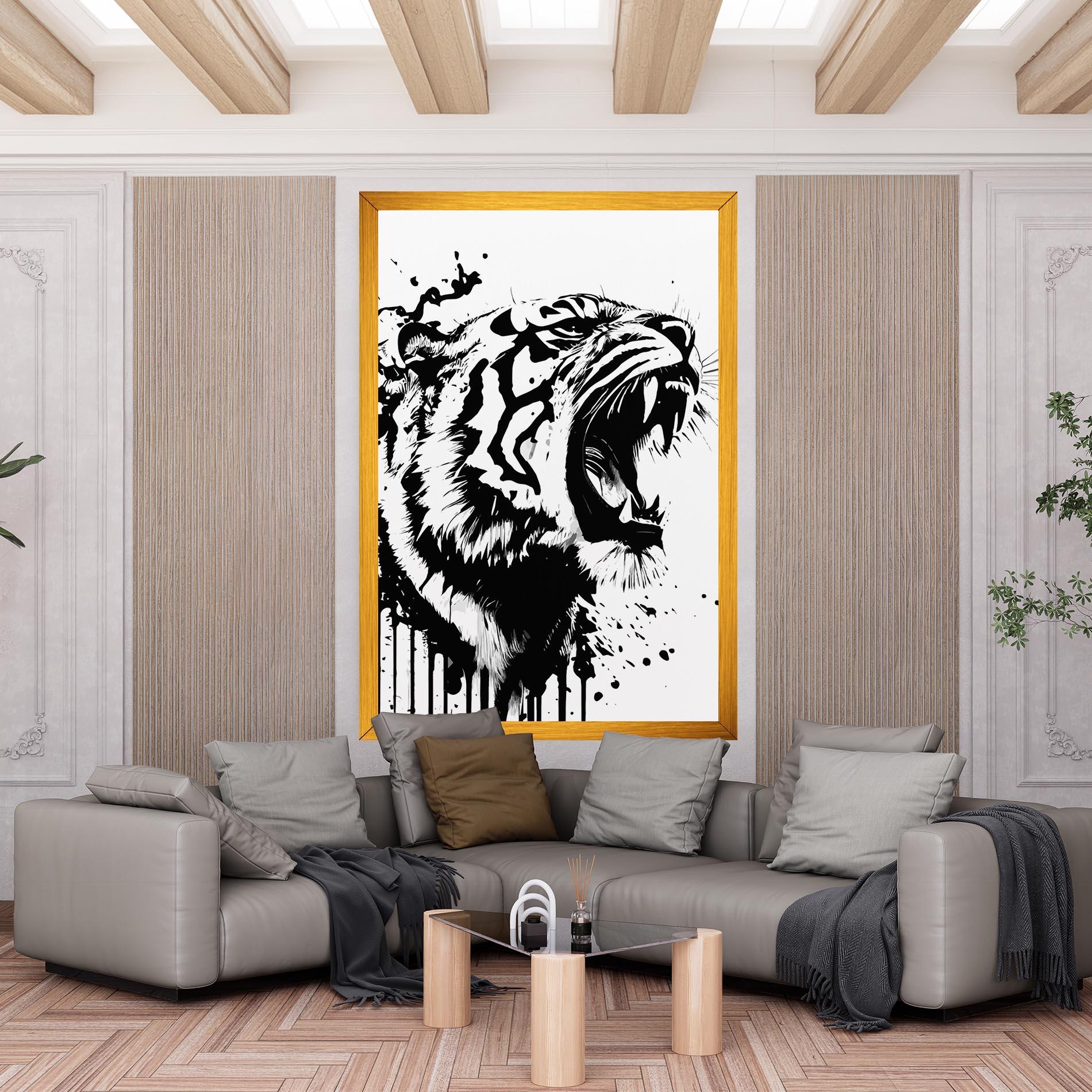 Leinwandbild Ink Art Tiger mockup 6