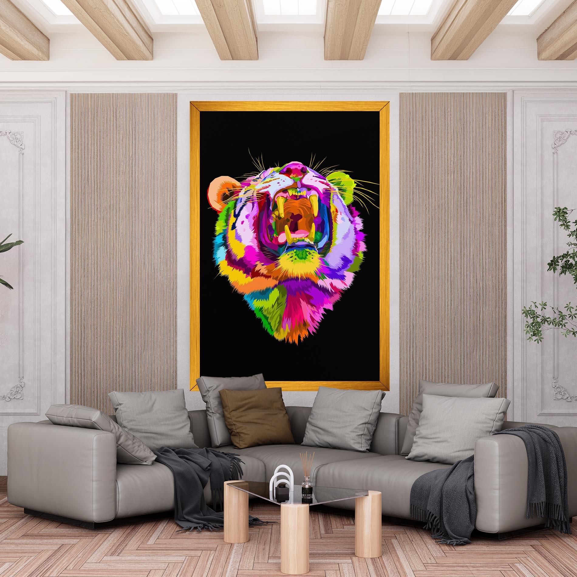 Leinwandbild Tiger Mix Color mockup 6