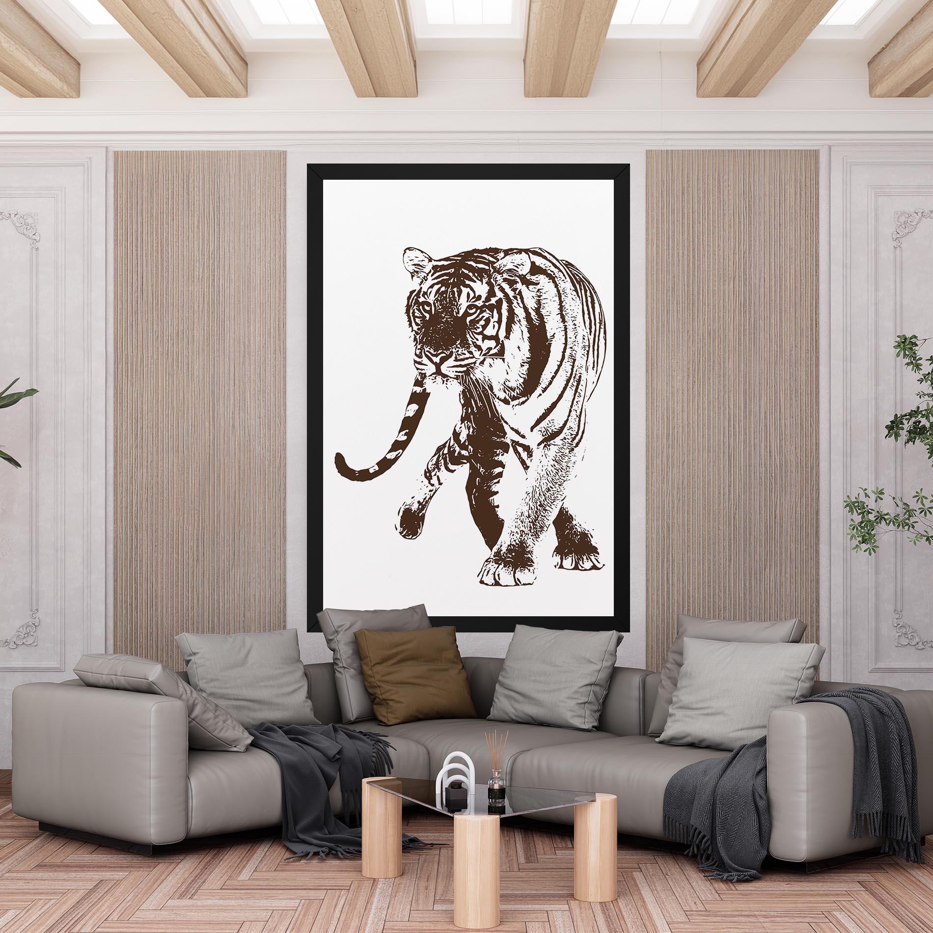 Leinwandbild Brown Line Tiger mockup 6