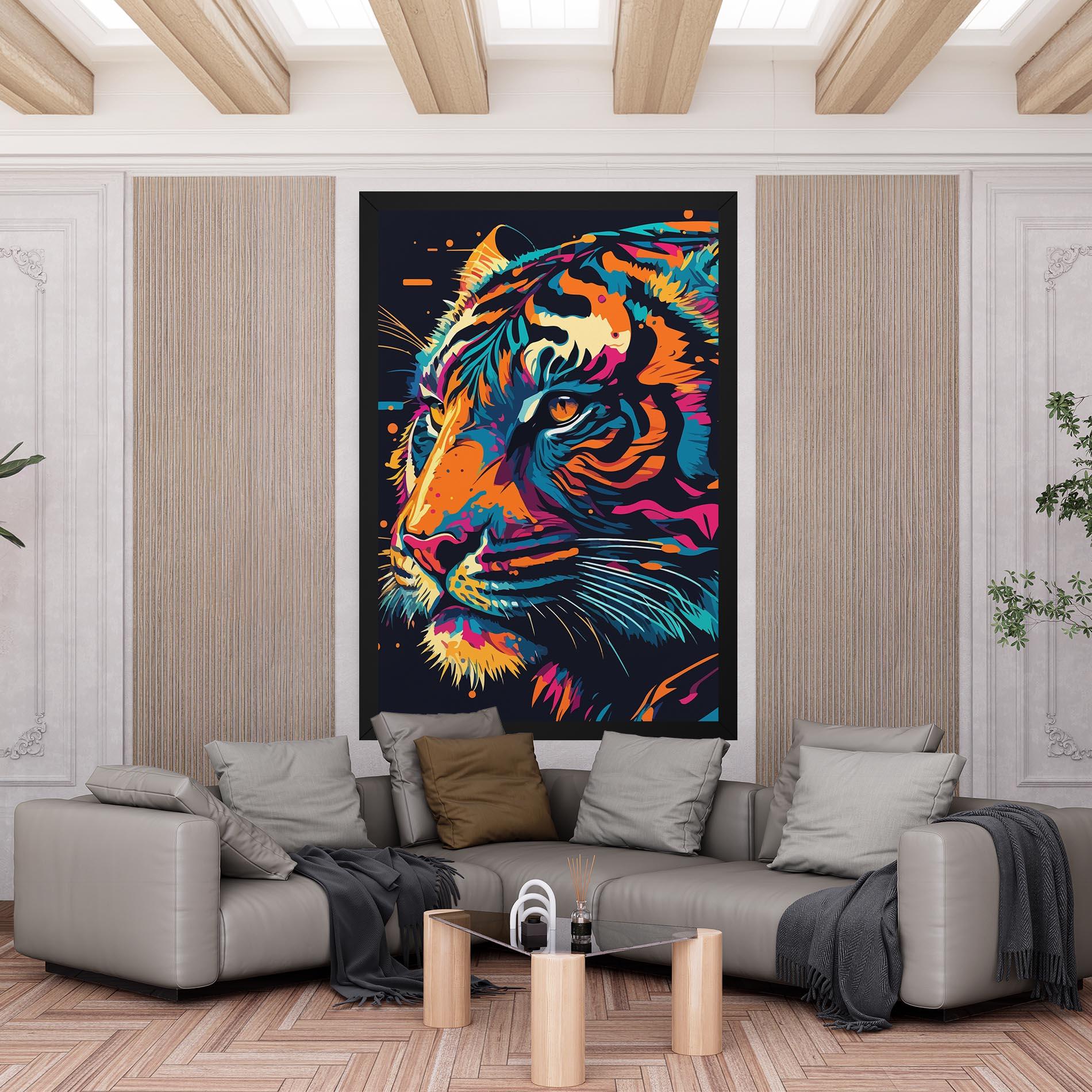Leinwandbild Colorful Tiger mockup 6